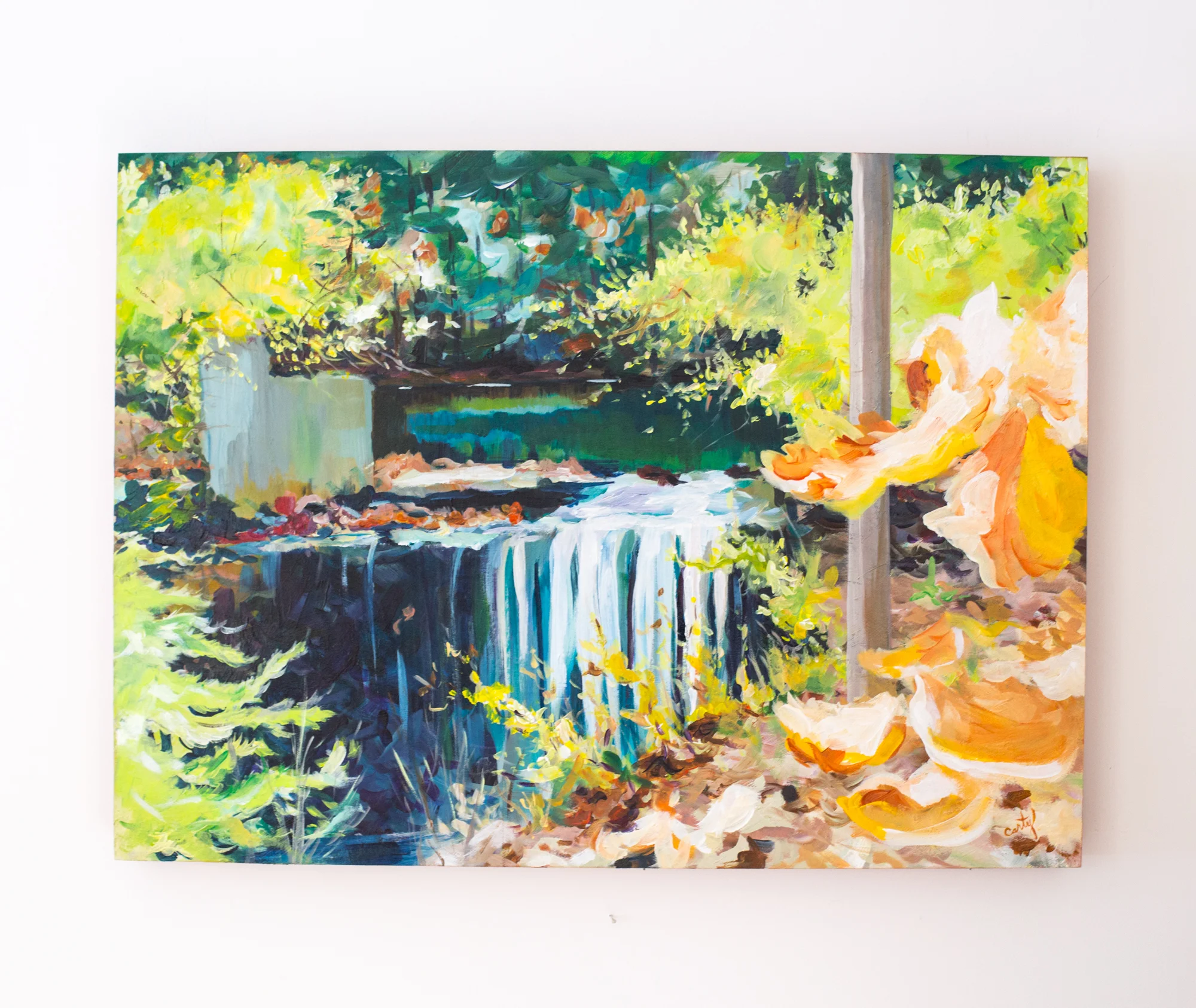 waterfall landscape painting by Megan Carty