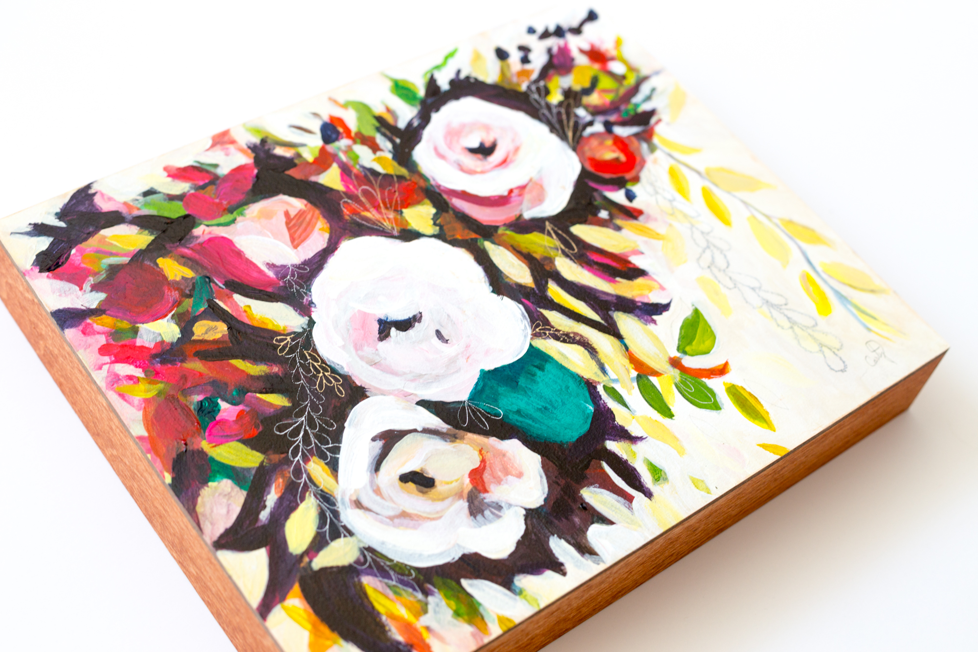 Abstract Floral Painting by Megan Carty, Flower Painting in autumn colors