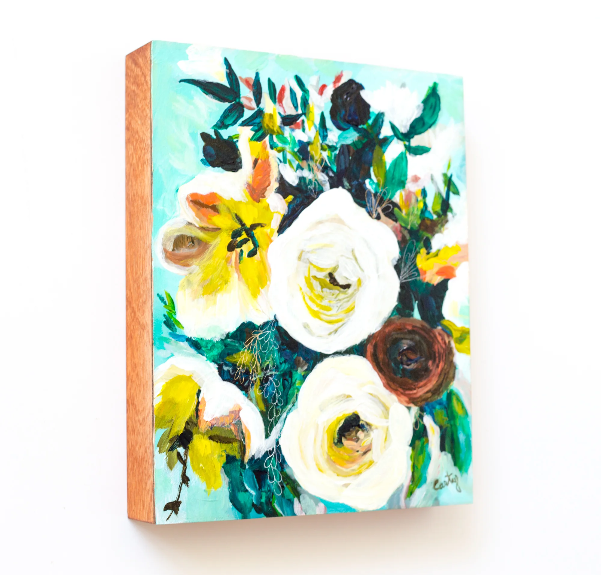 whimsical abstract floral painting by Megan Carty, Flower Painting