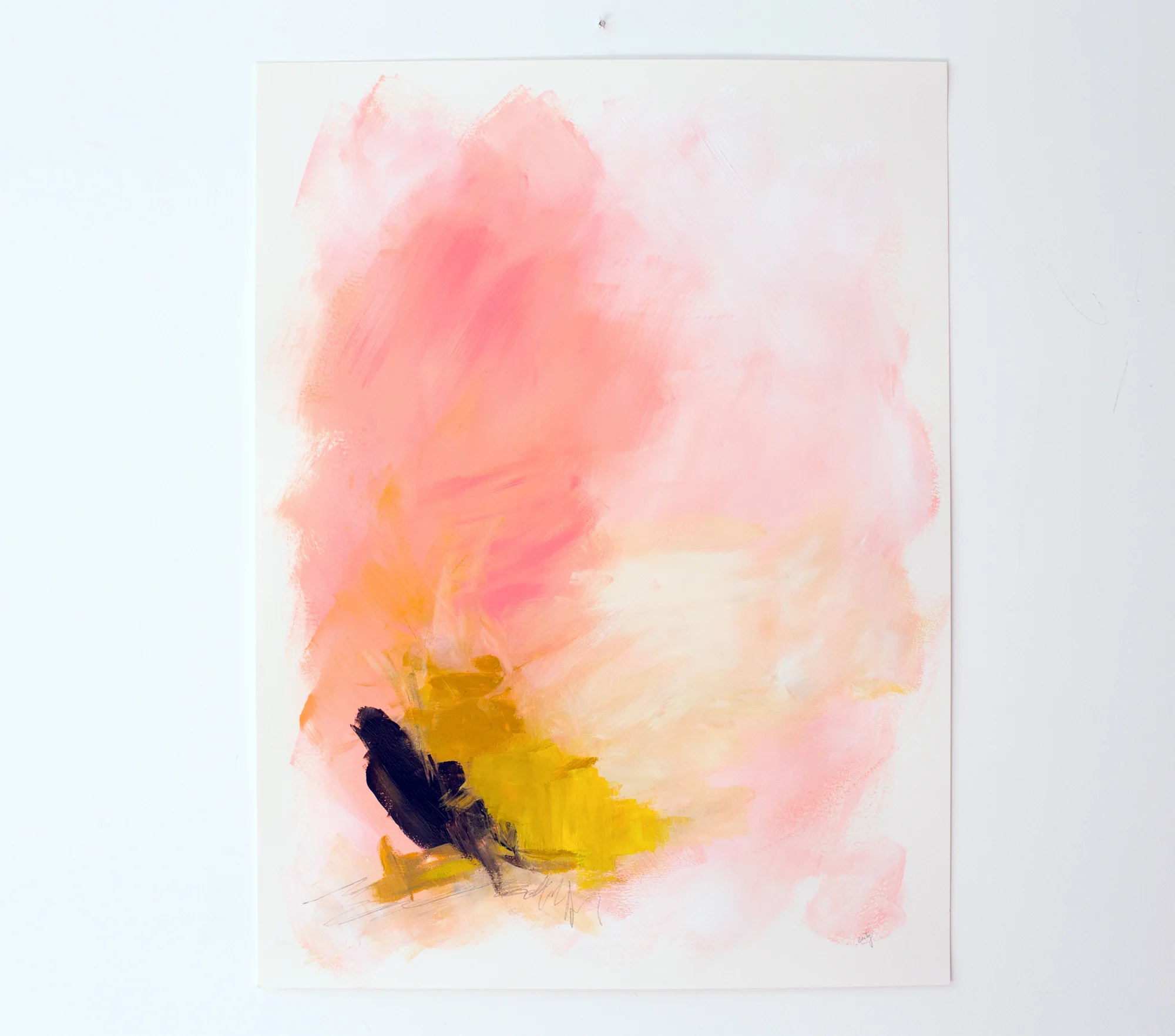pink ethereal abstract landscape painting by Megan Carty