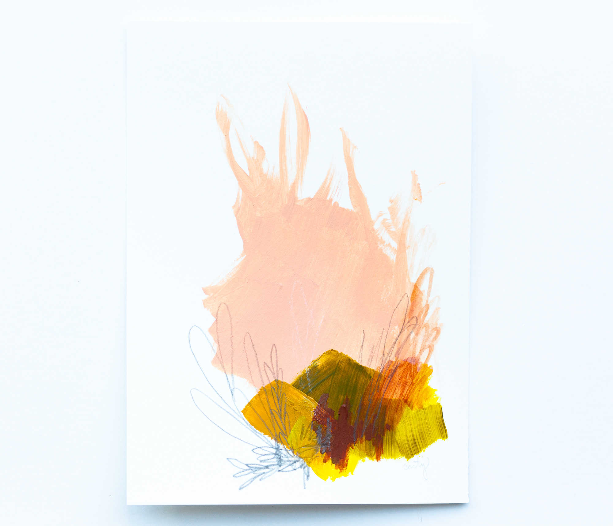 boho style abstract painting in blush tones by Megan Carty