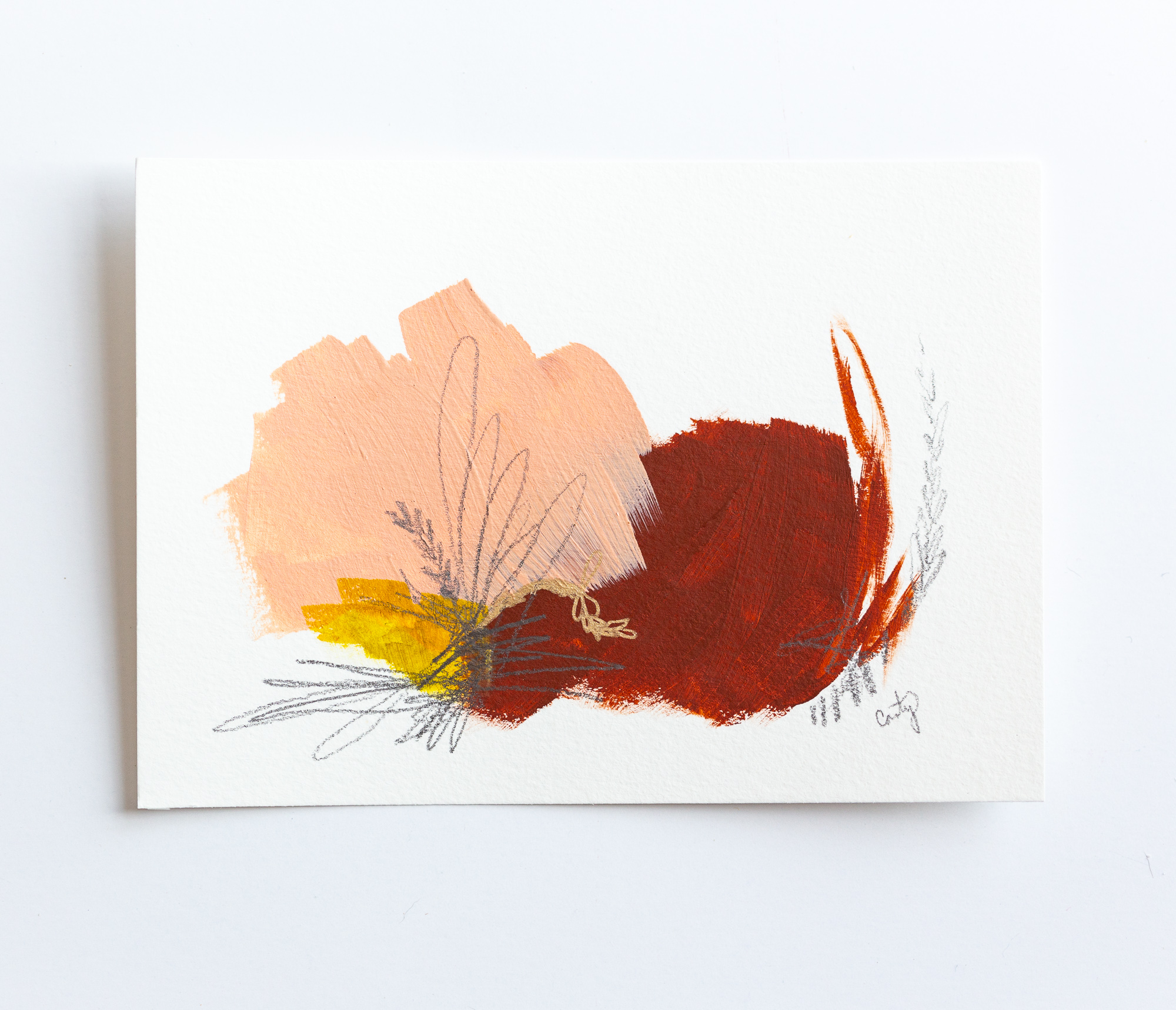 boho abstract painting with blush tones by Megan Carty