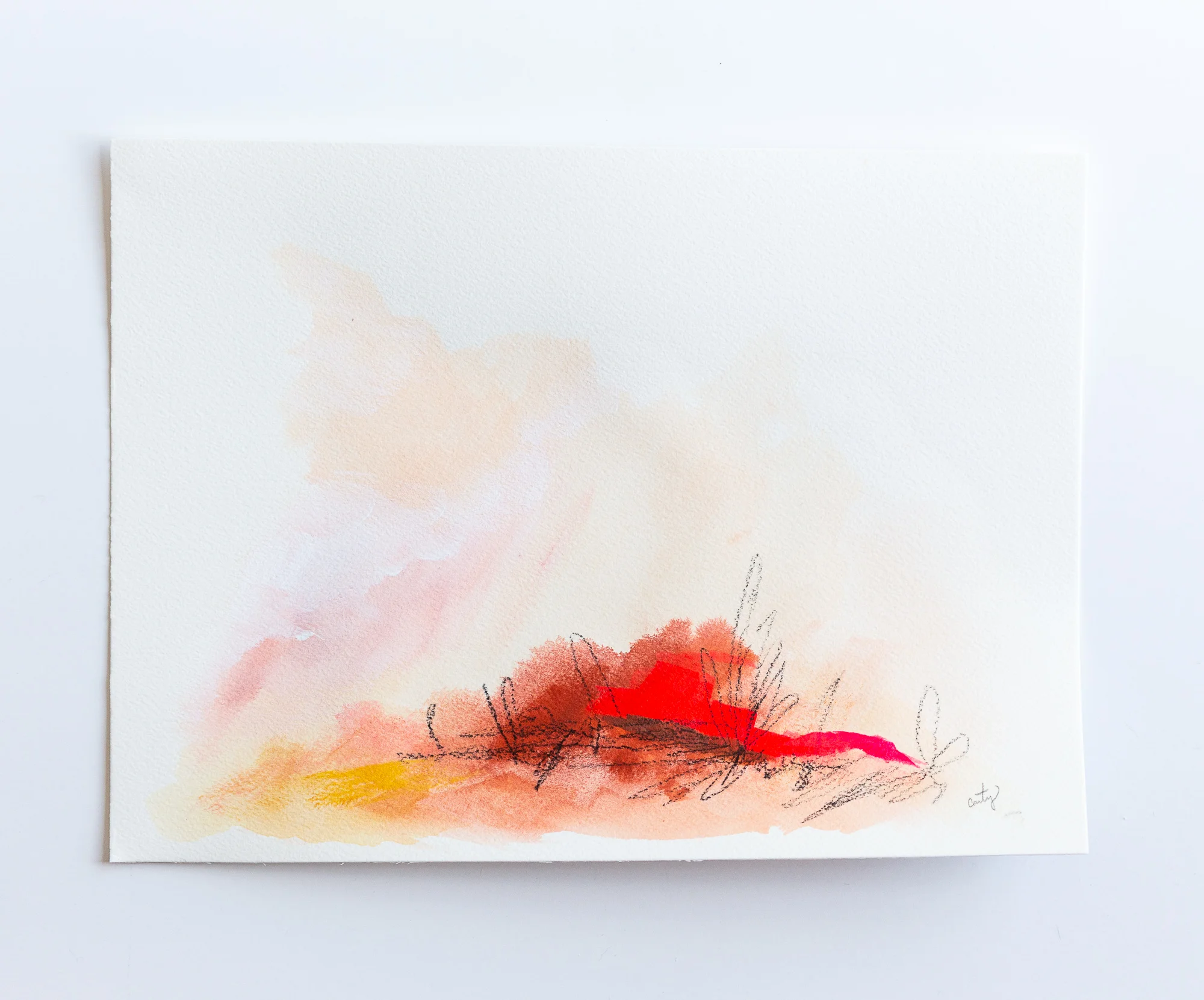 hot pink boho abstract painting by Megan Carty