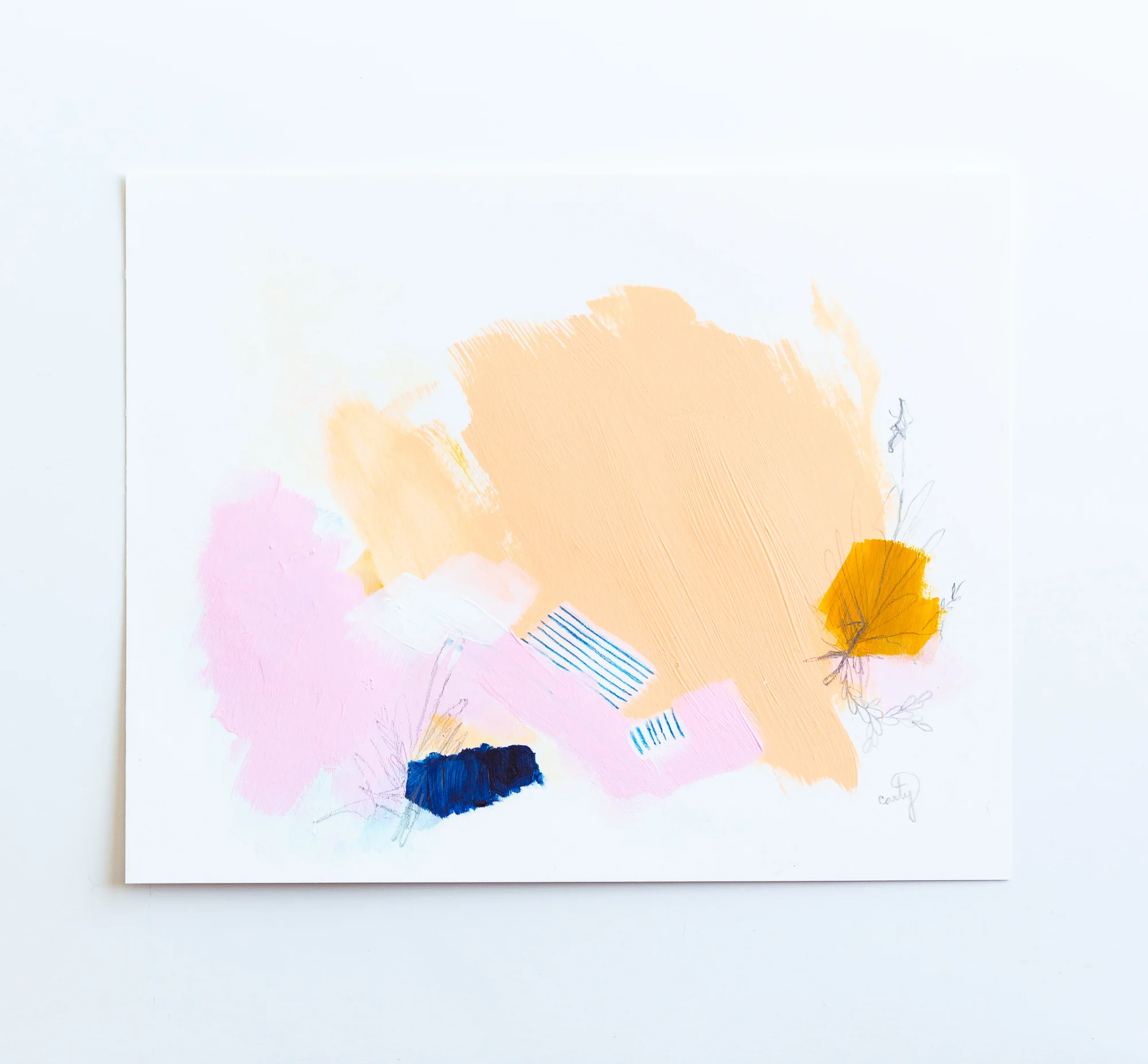 chic abstract painting in pastel tones by Megan Carty