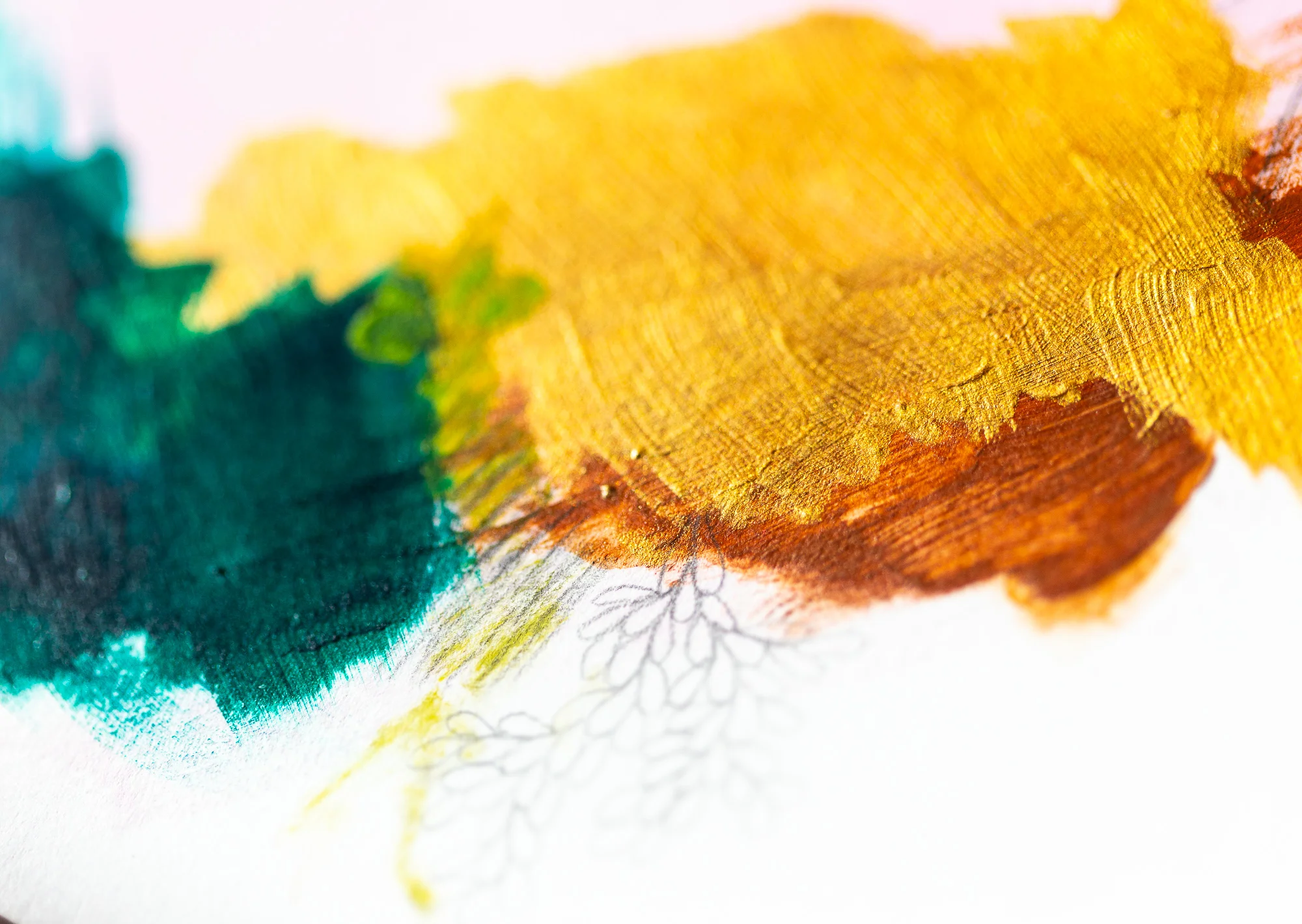 gold metallic paint, detail, by Megan Carty