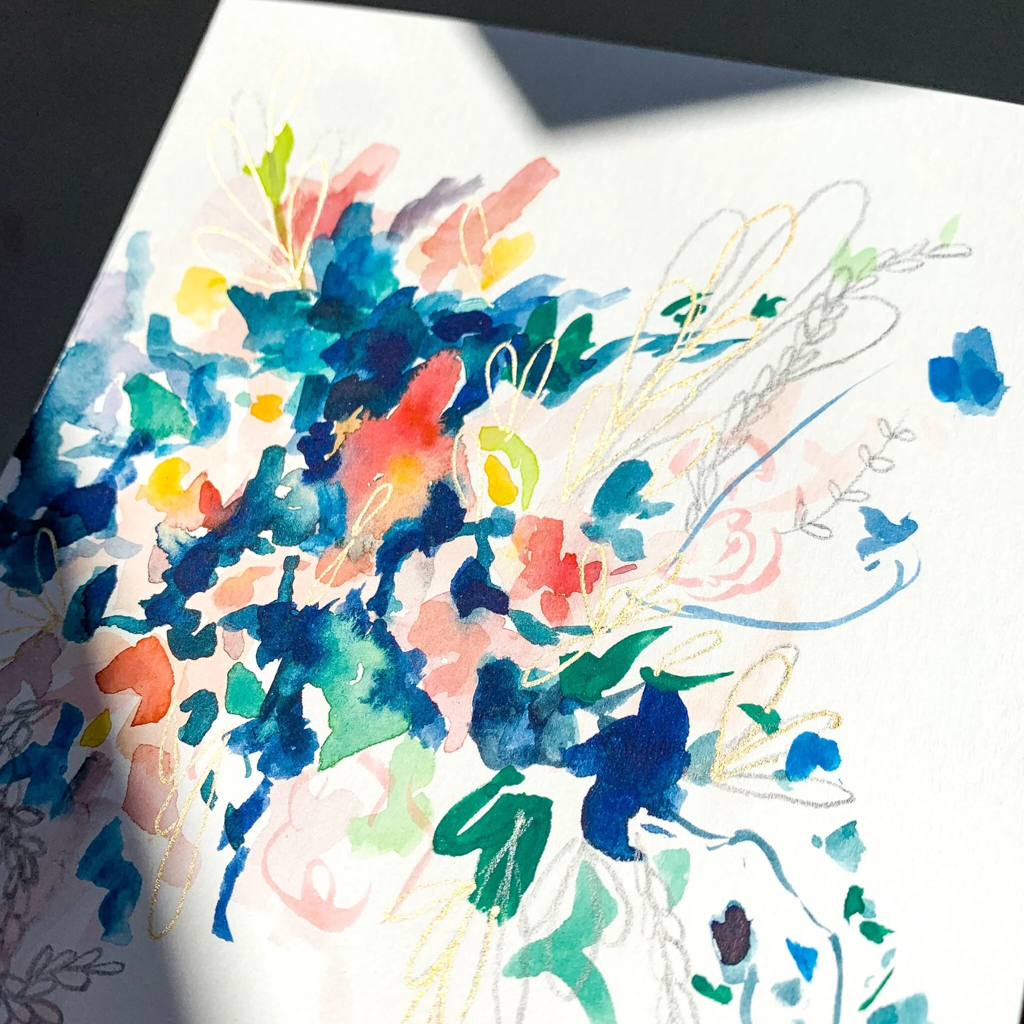 Small Abstract Watercolor Painting by Megan Carty