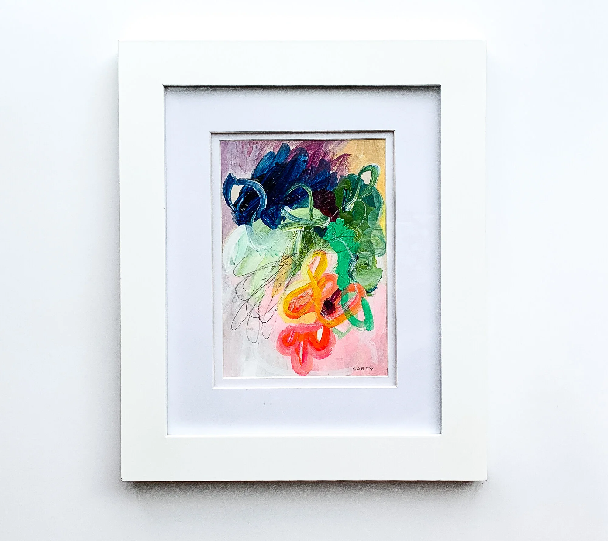 Bright Abstract Expressionist painting by Megan Carty