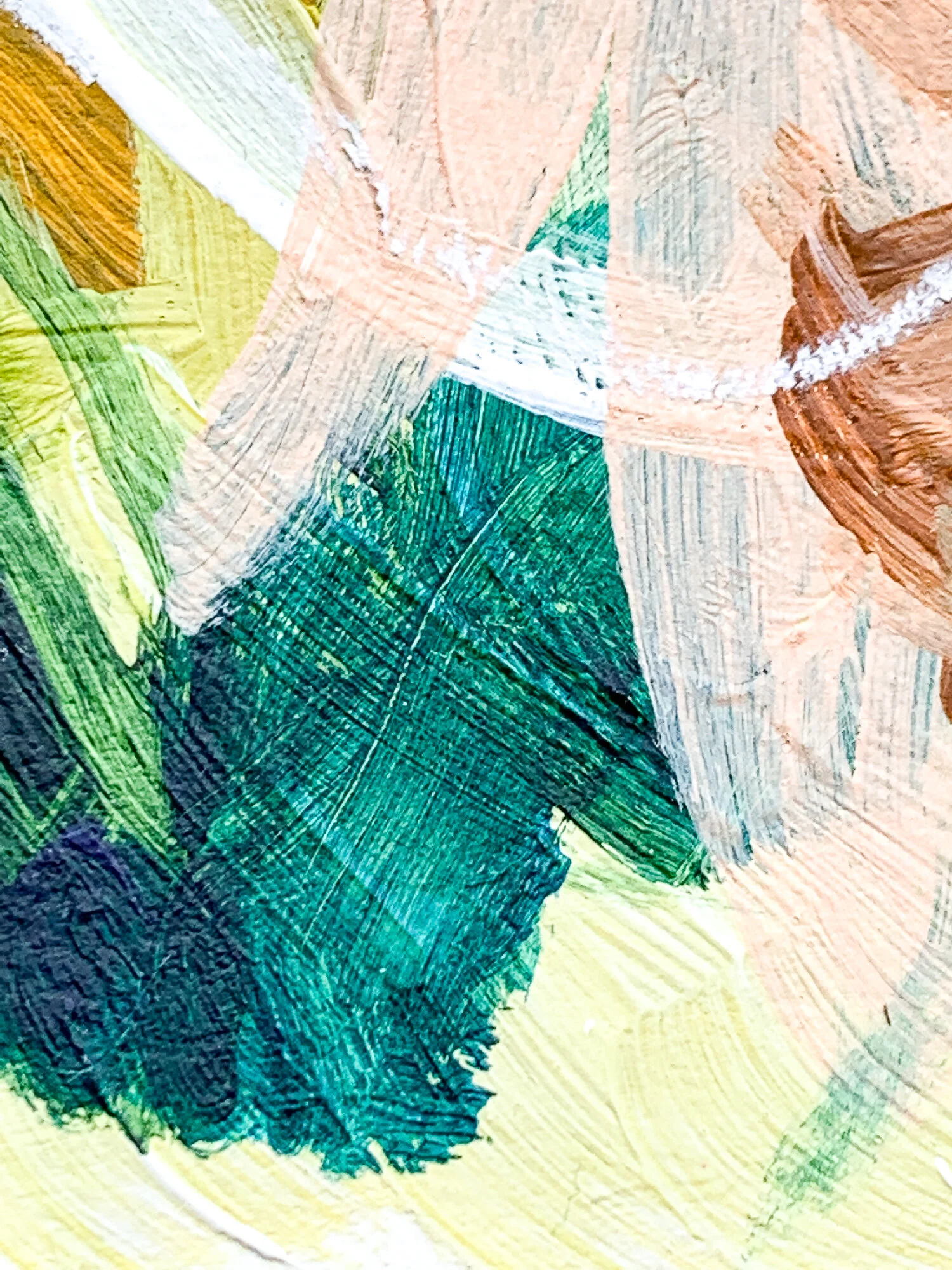 Pink and Green Abstract Expressionist Painting by Megan Carty