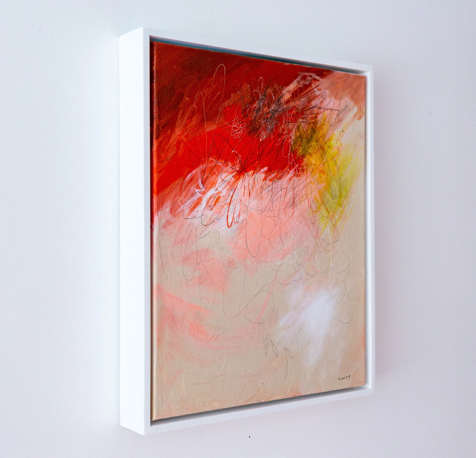 orange abstract art by Boston artist Megan Carty