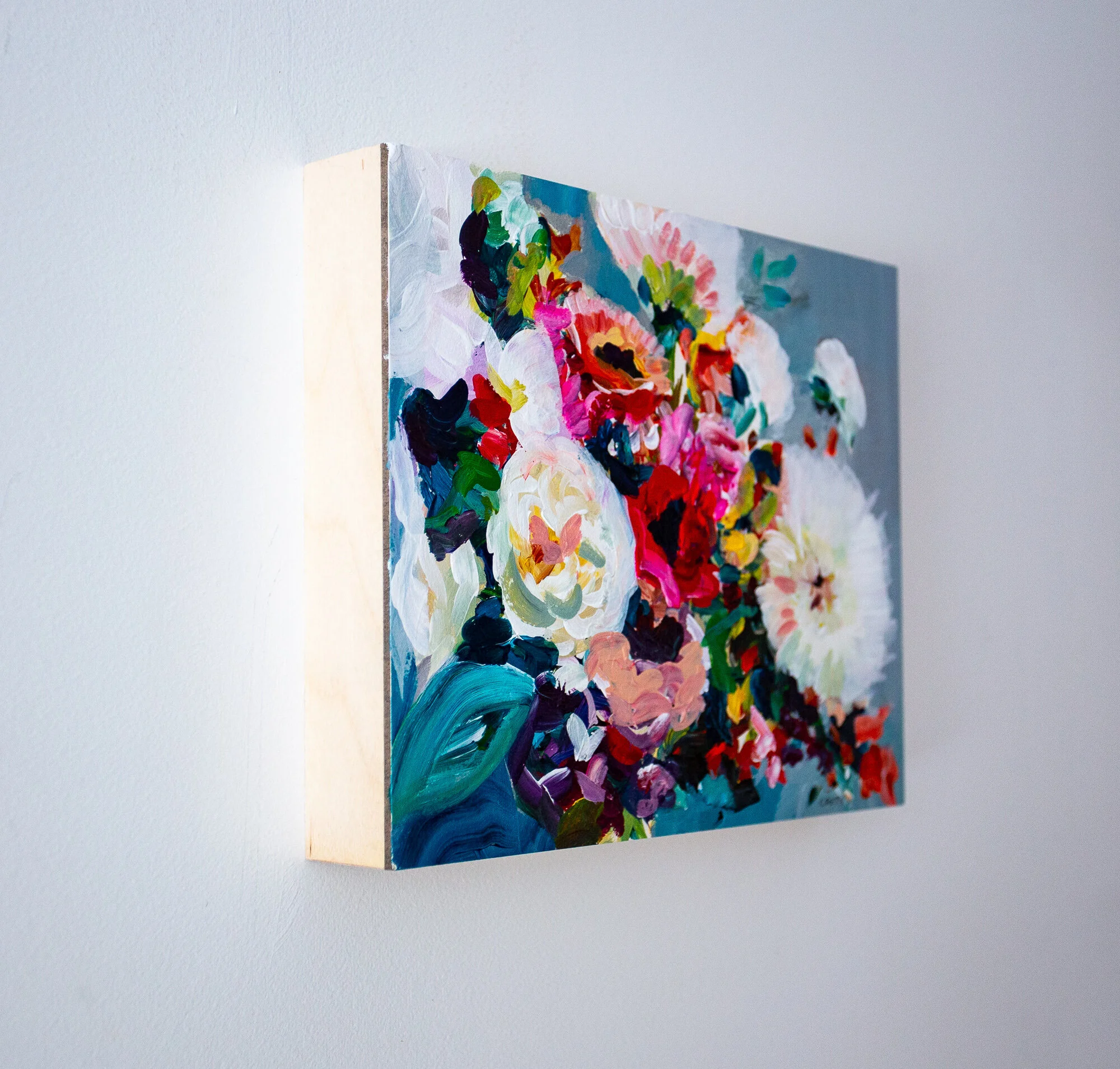 8x10" small abstract floral painting by Boston artist Megan Carty