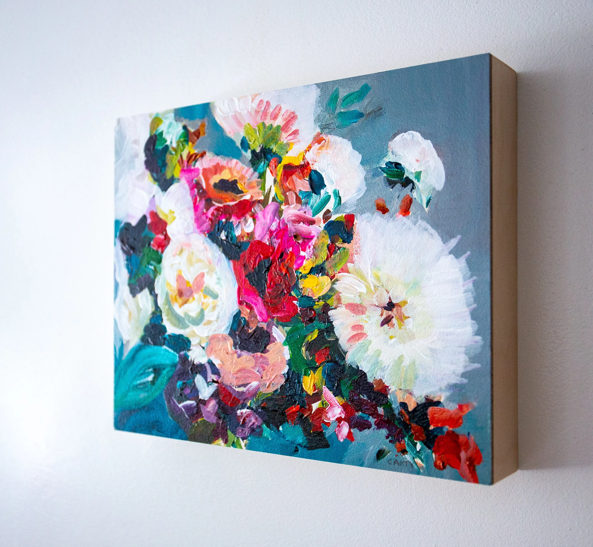 8x10" small abstract floral painting by Boston artist Megan Carty