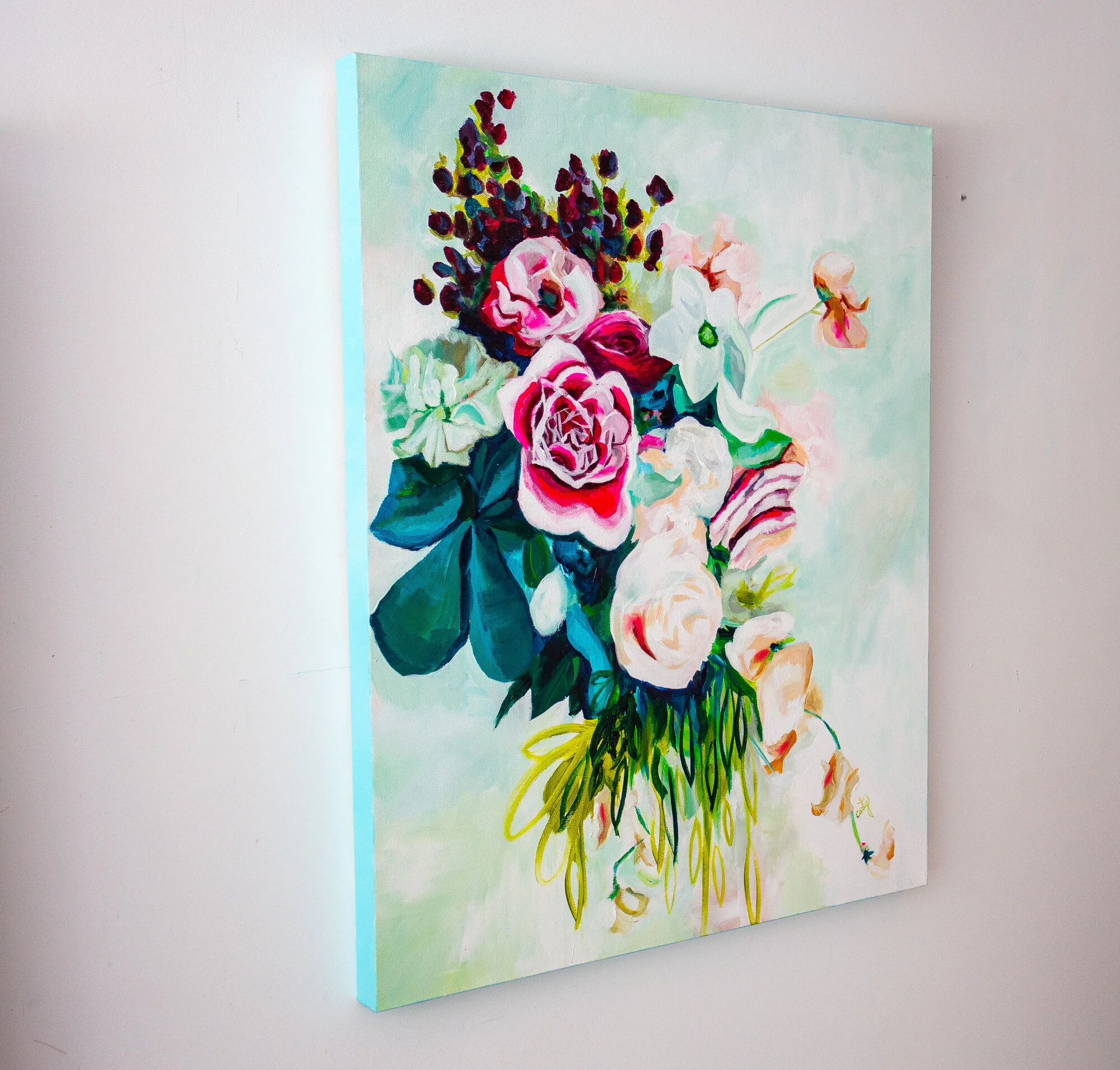 large floral painting by Megan Carty