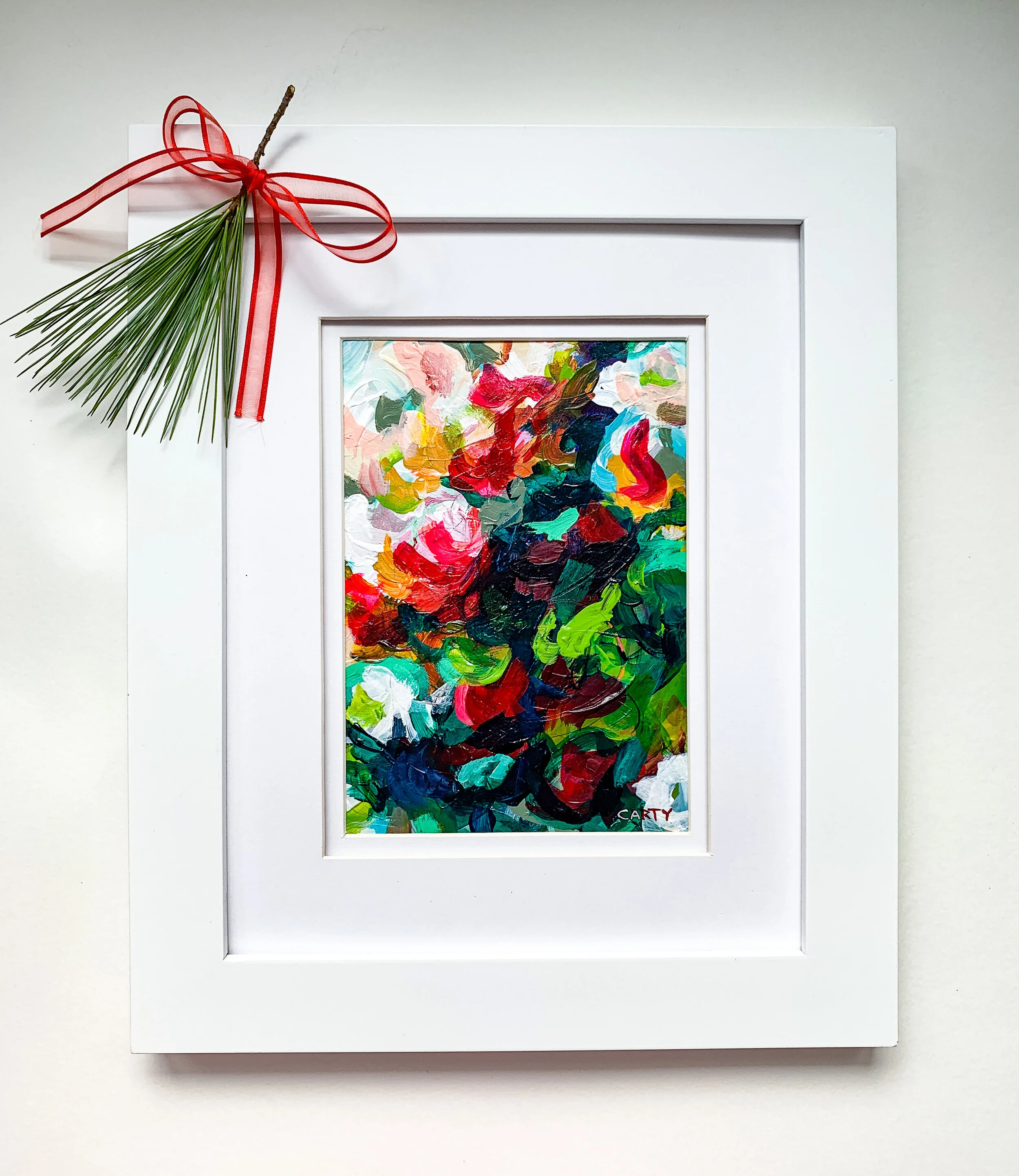 Small Modern Floral Painting by Boston artist Megan Carty