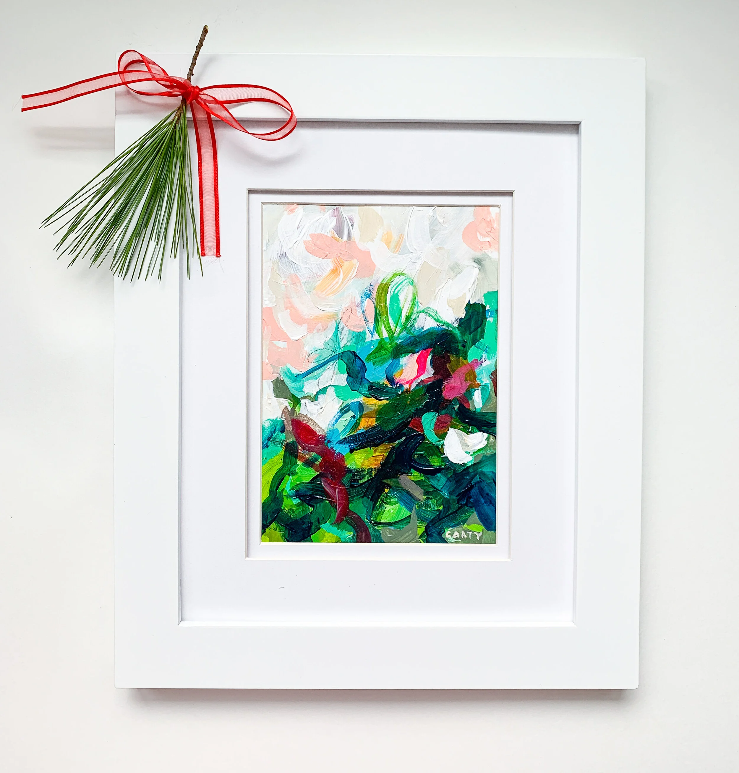 Small Modern Floral Painting by Boston artist Megan Carty