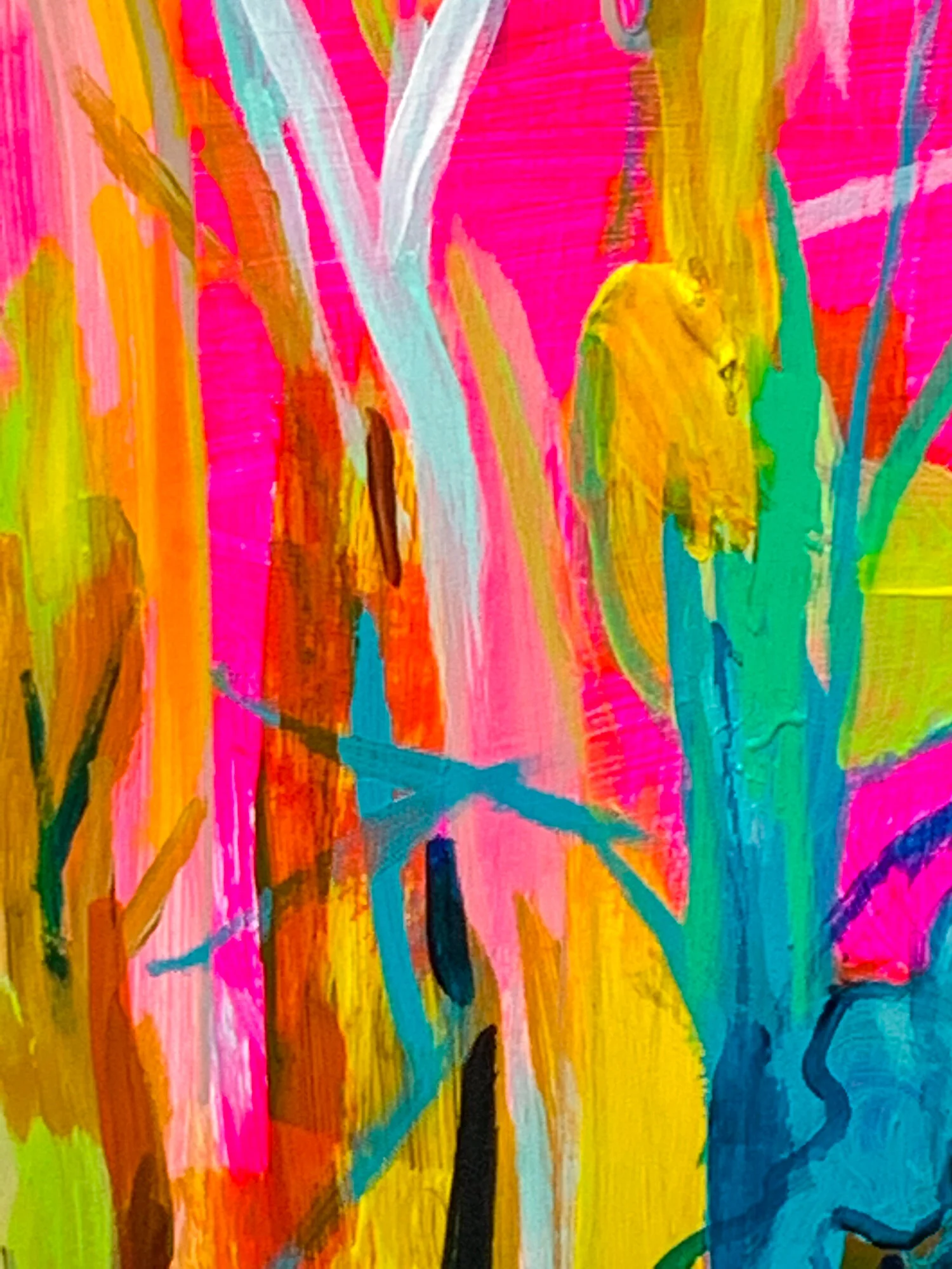 Small modern abstract landscape painting by Boston artist Megan Carty