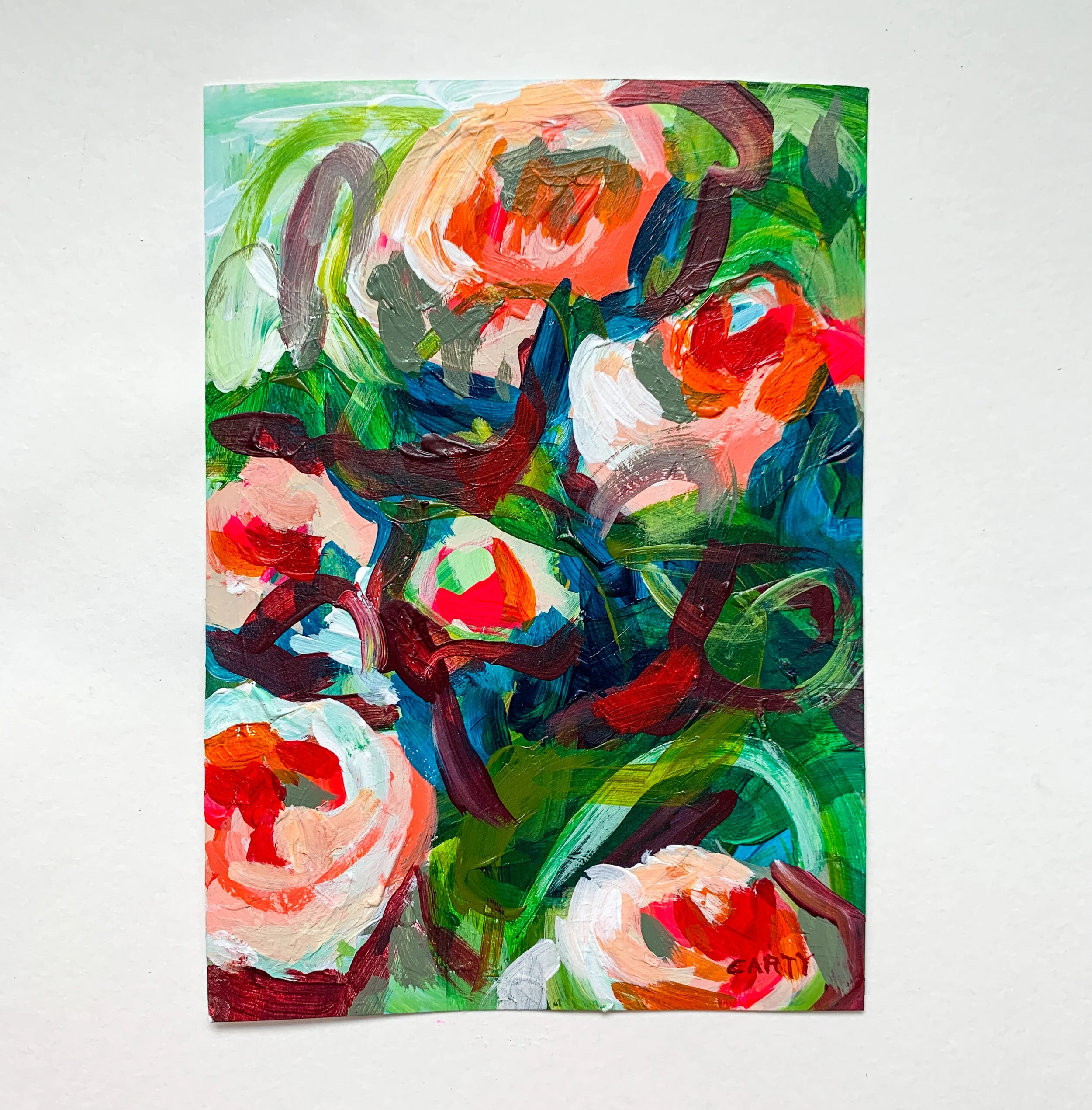 Boston artist Megan Carty makes vibrant abstract paintings and modern floral paintings filled with positive energy, color, and life. 