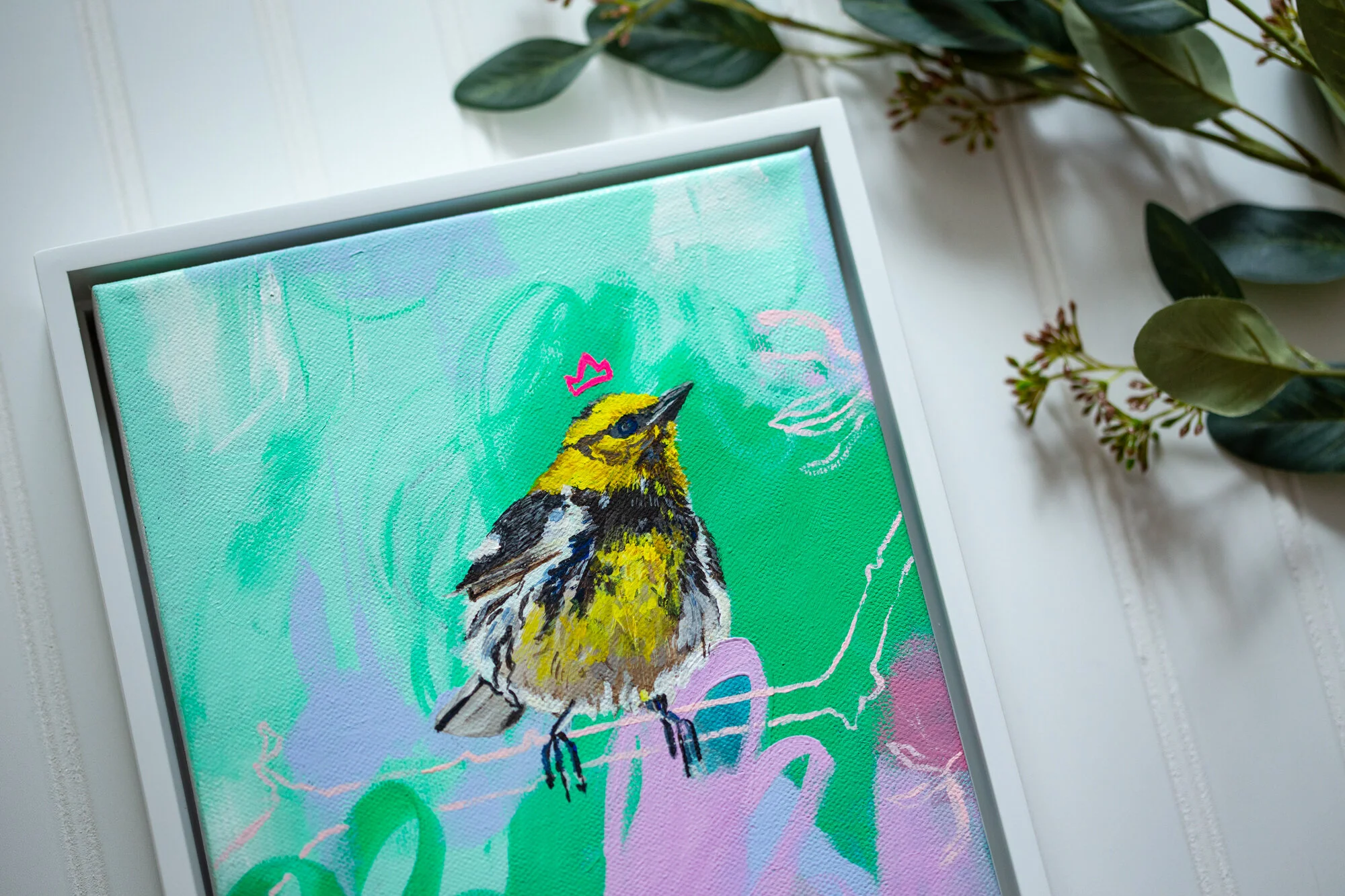yellow bird painting by Megan carty