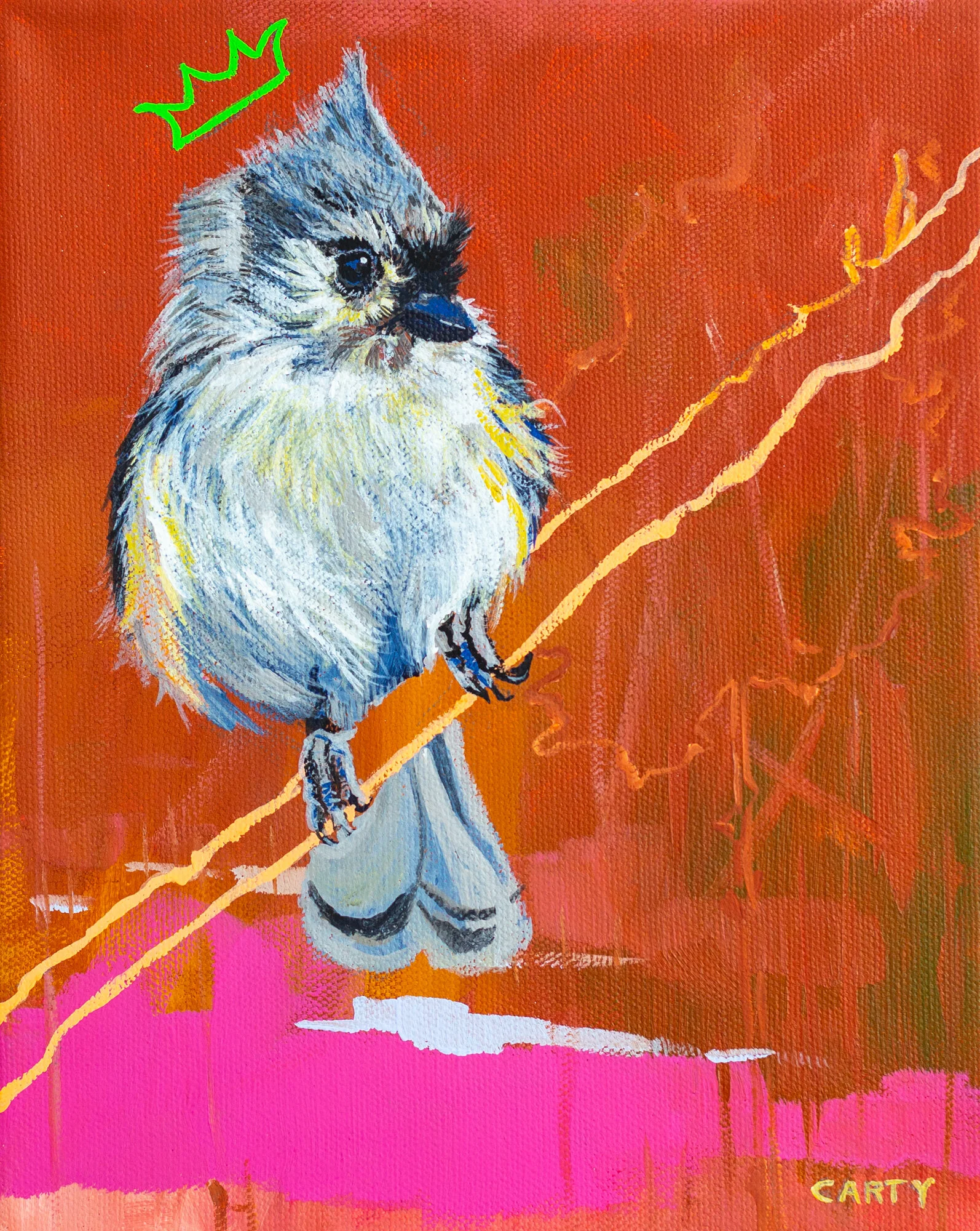 Cute bird painting by Megan Carty