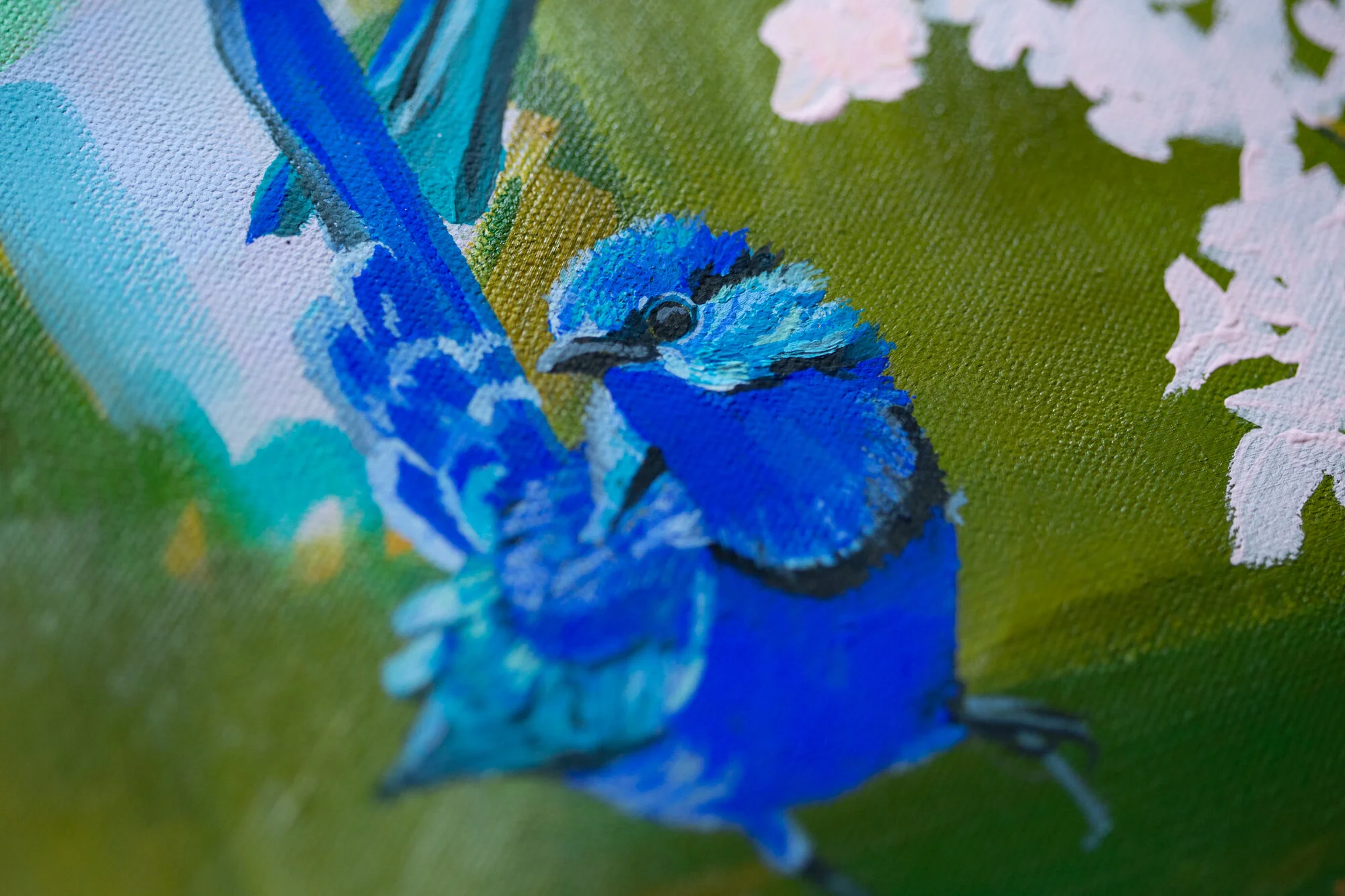 contemporary abstract bluebird painting by Megan Carty
