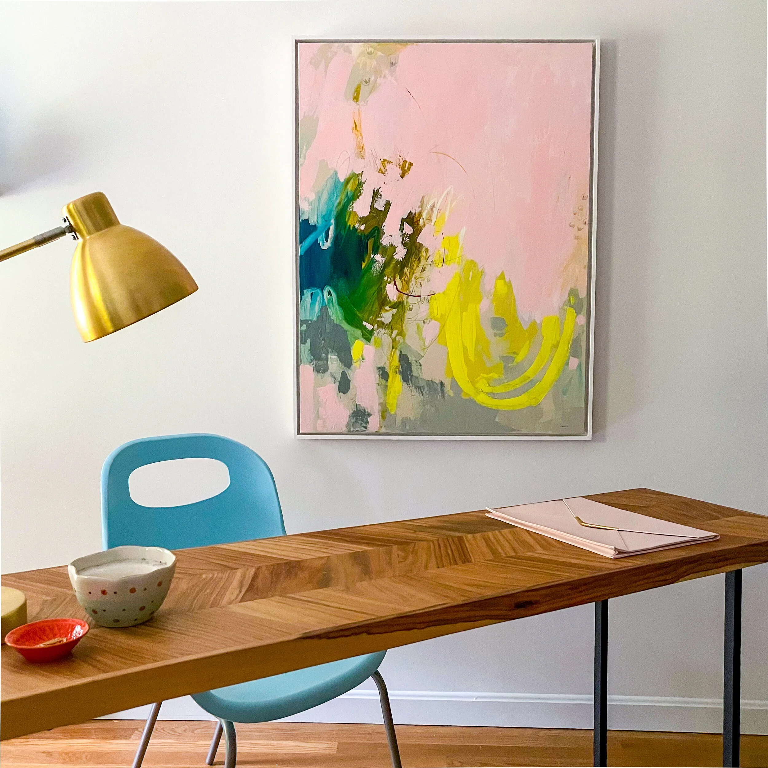 large floral inspired abstract painting by Megan Carty