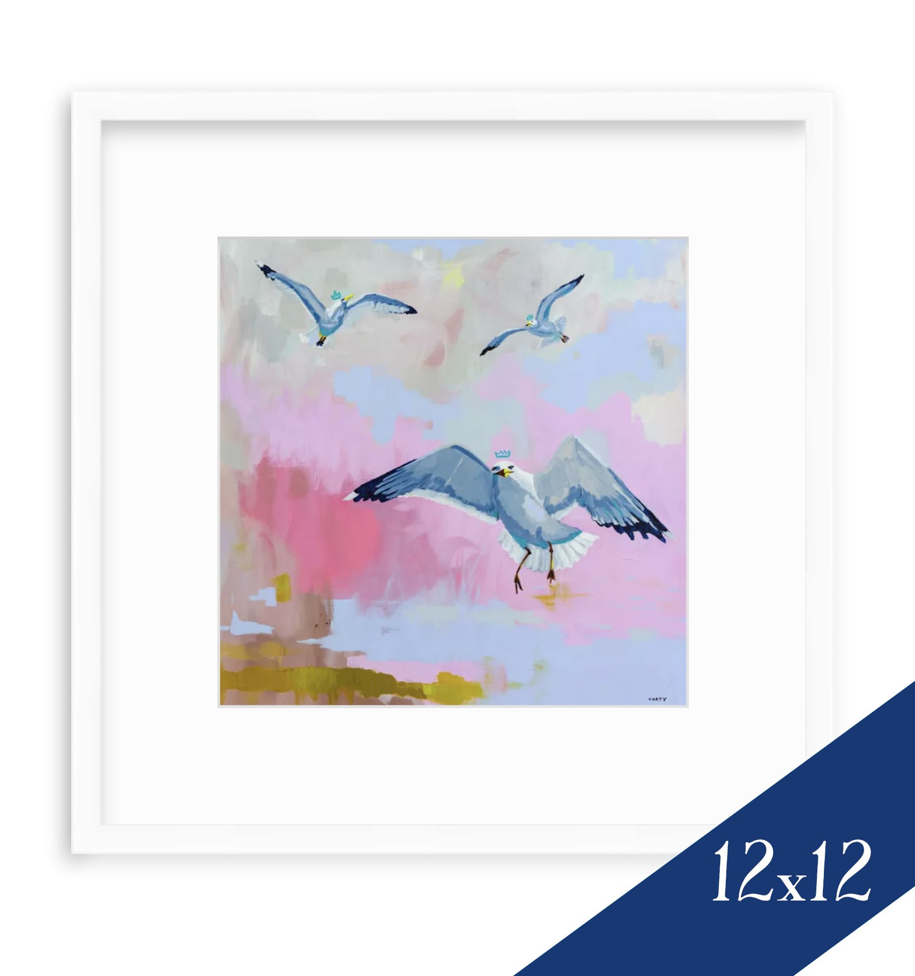 Cape Cod seagulls painting fine art print by Megan Carty
