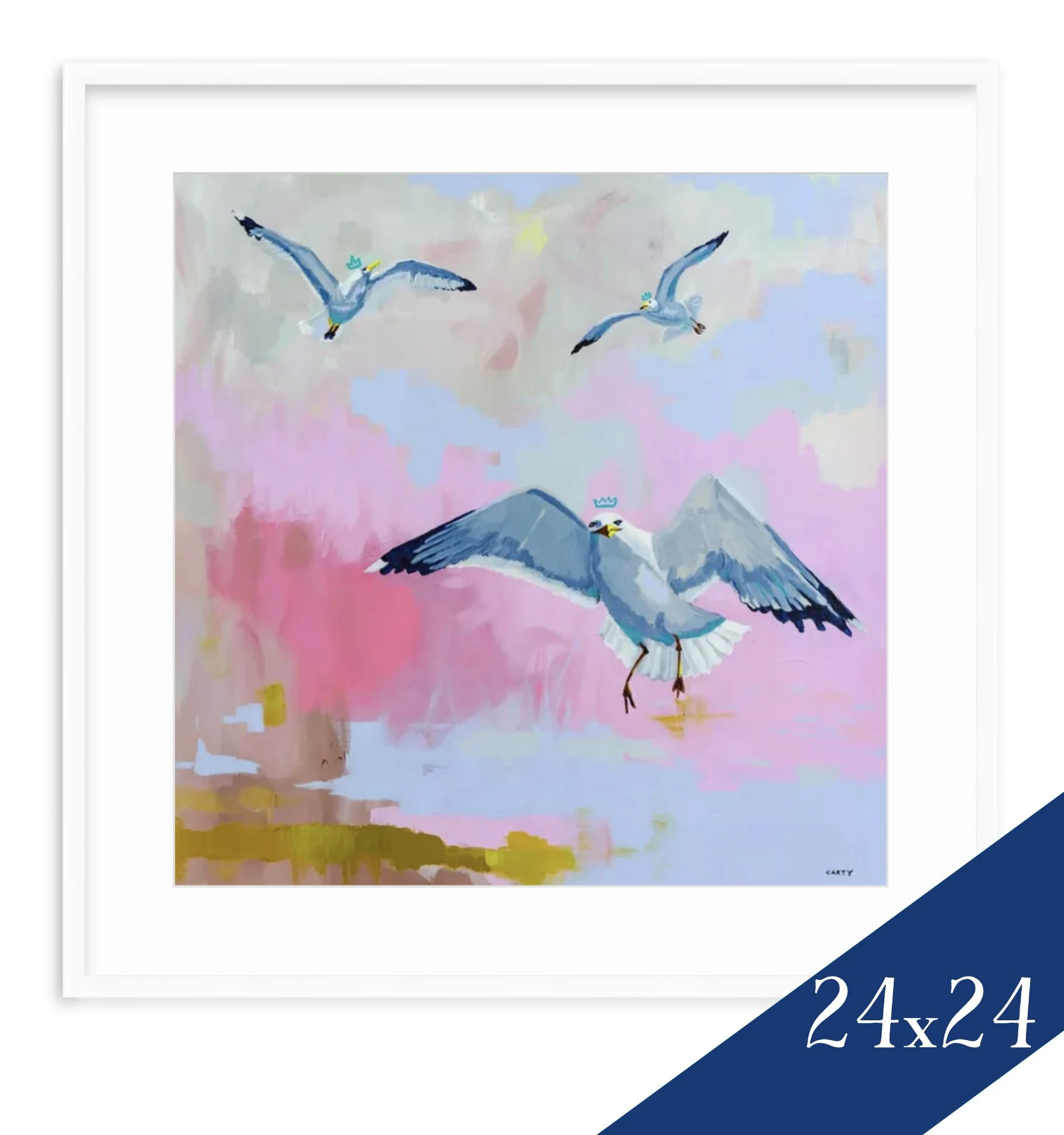 Cape Cod seagulls painting fine art print by Megan Carty