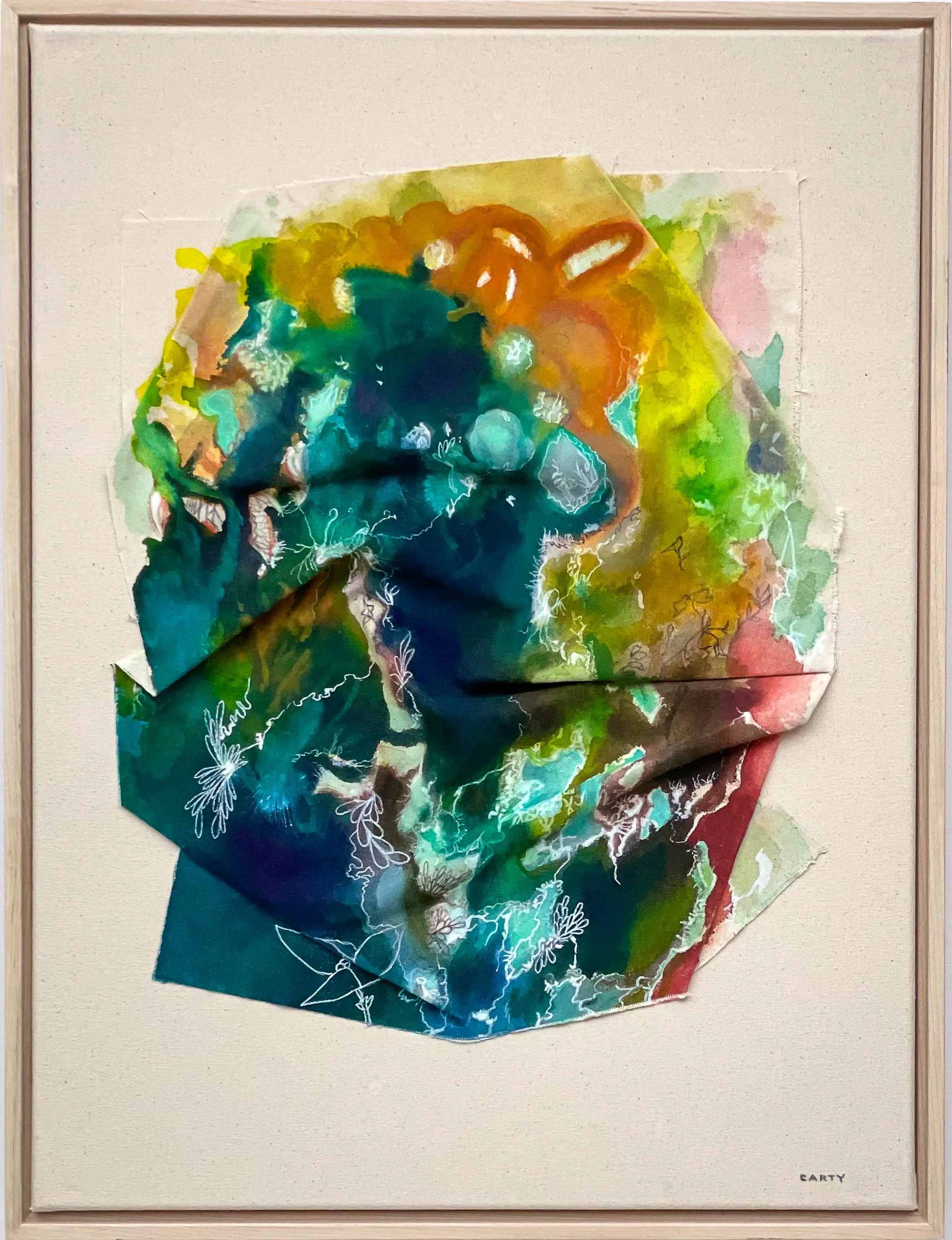 acadia tidepool sculptural abstract landscape painting by artist Megan Carty