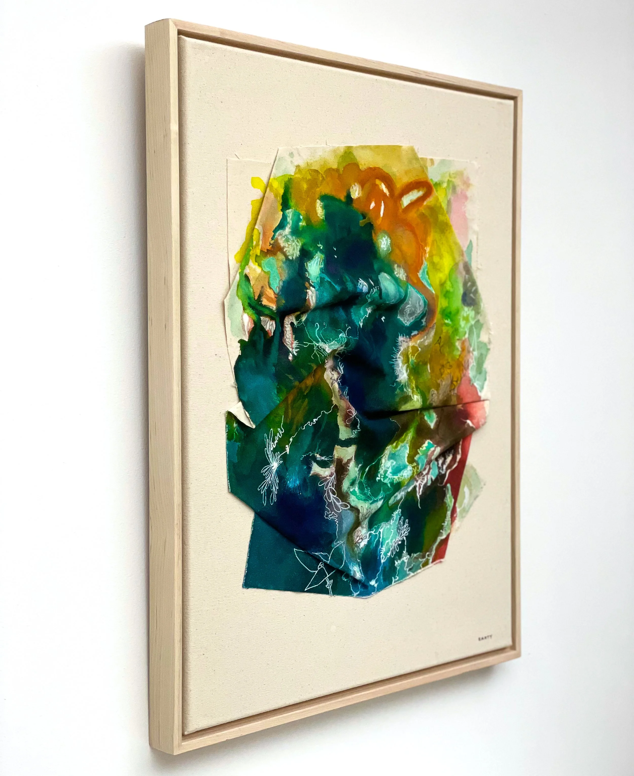 acadia tidepool sculptural abstract landscape painting by artist Megan Carty