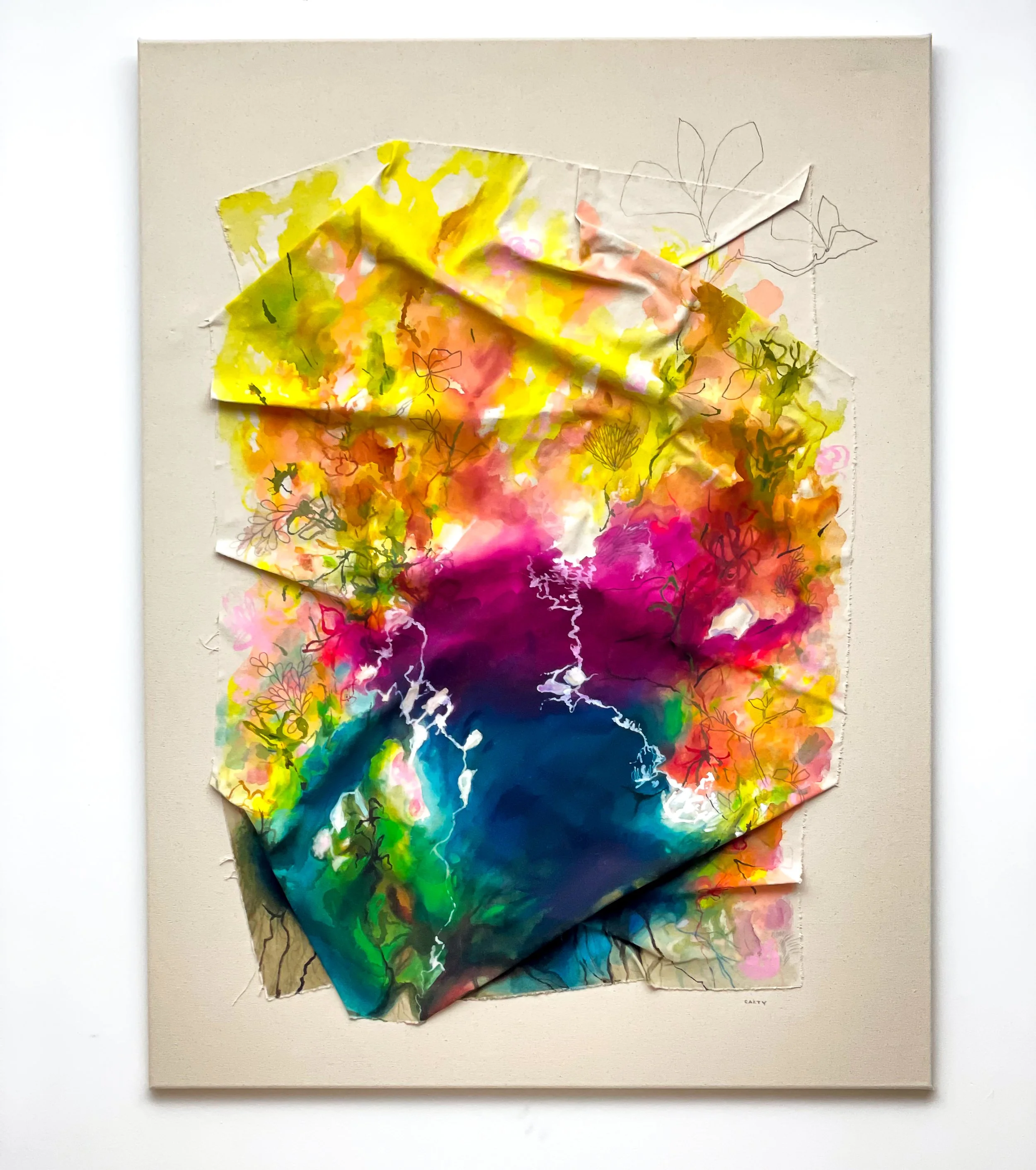 new england sculptural abstract landscape painting by Megan Carty