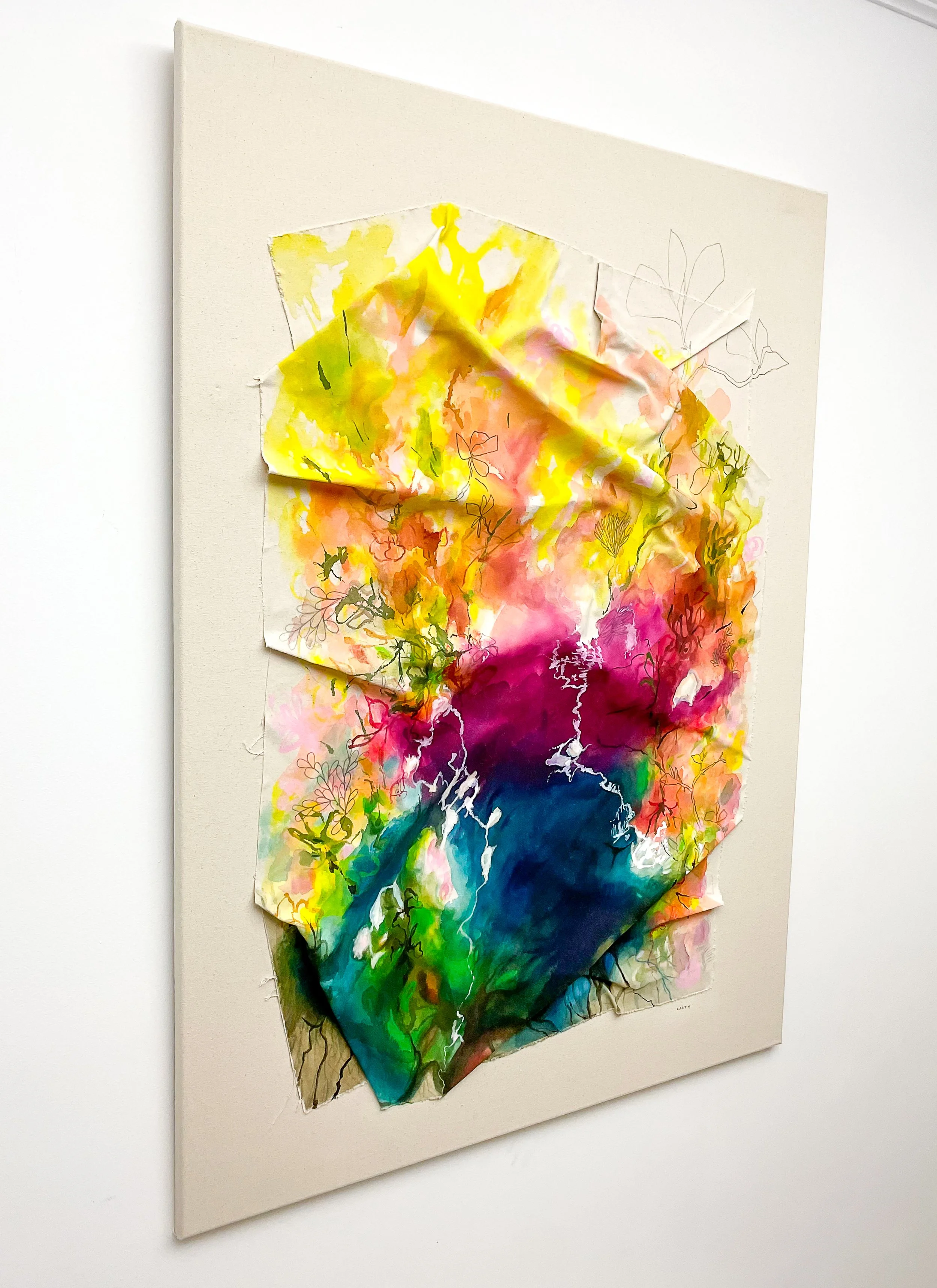 new england sculptural abstract landscape painting by Megan Carty