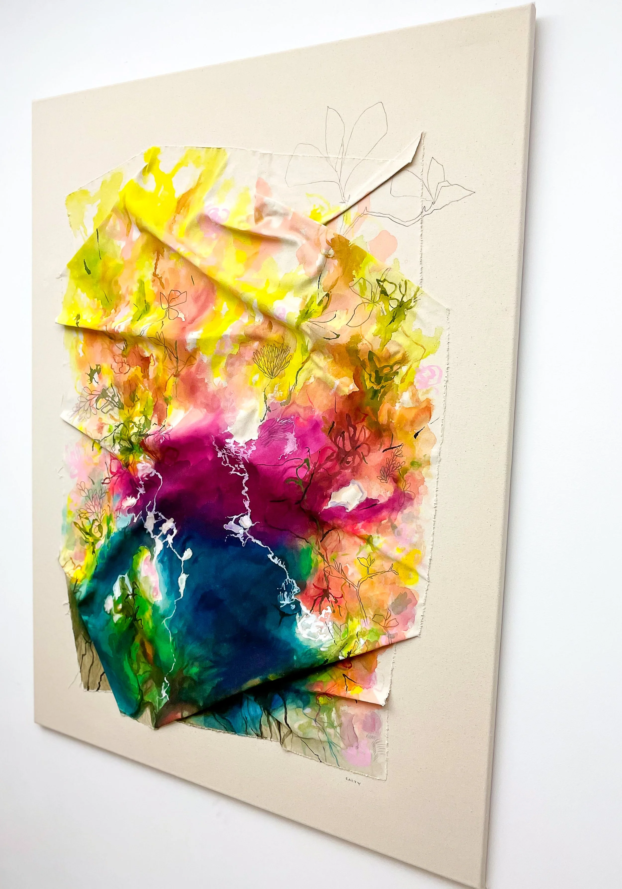 new england sculptural abstract landscape painting by Megan Carty