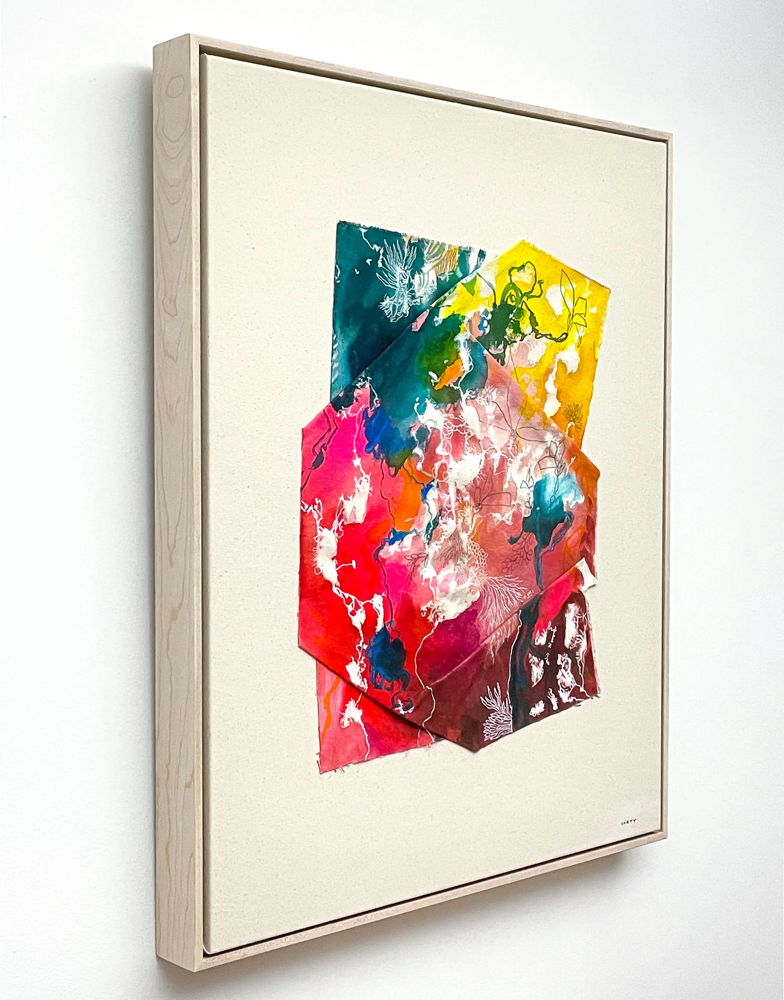 Beautiful chic sculptural abstract landscape painting by artist Megan Carty