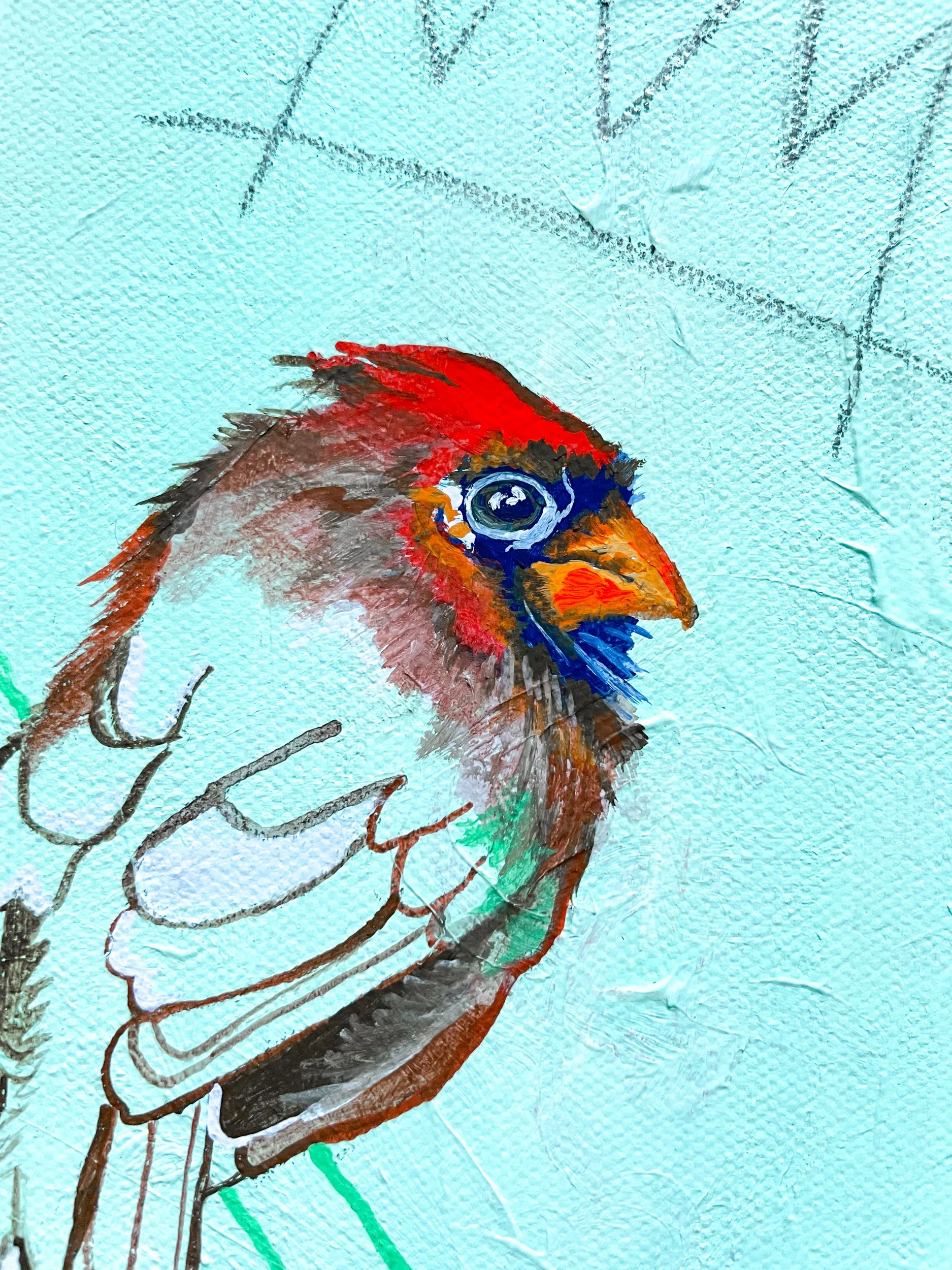 cardinal painting by Megan Carty