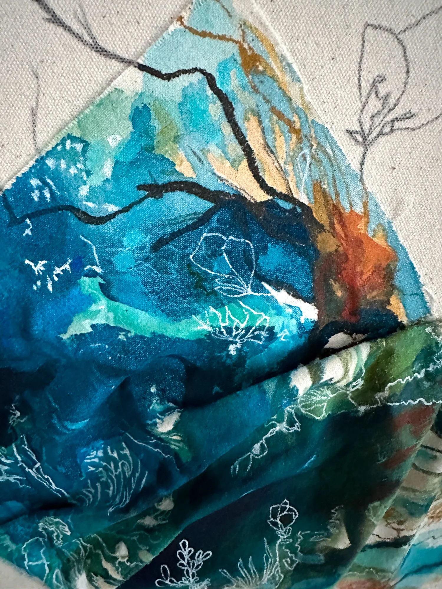 New England Abstract Landscape Painting by Megan Carty