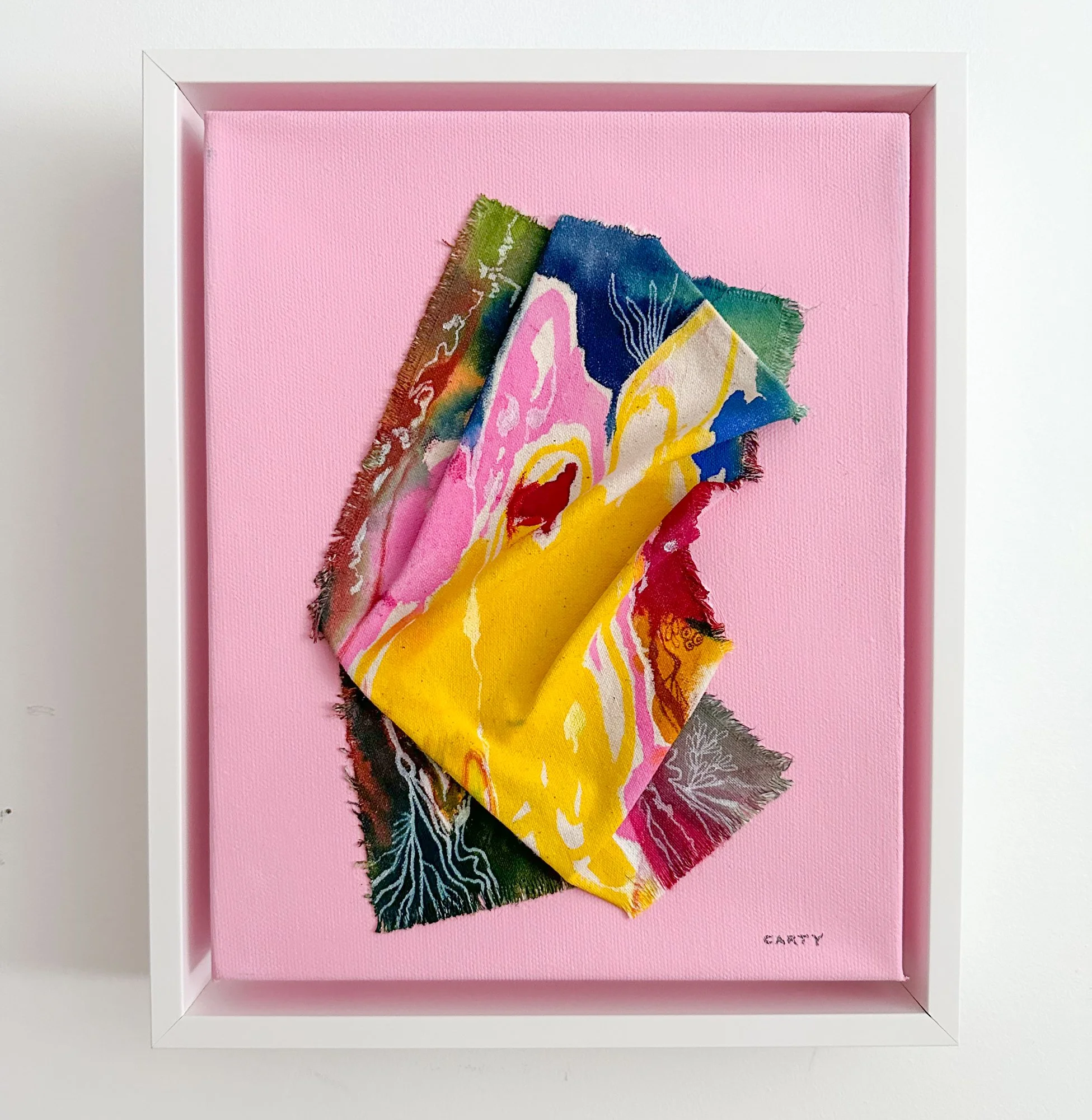 Pink Abstract Landscape Painting by Megan Carty