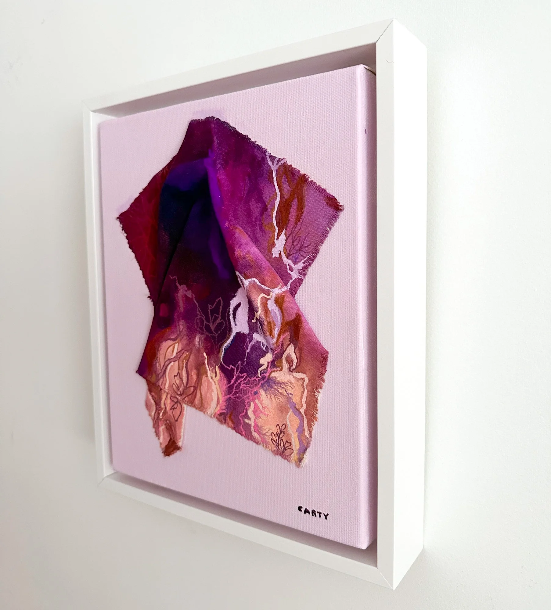 Pink and Purple Abstract Floral Painting by Megan Carty