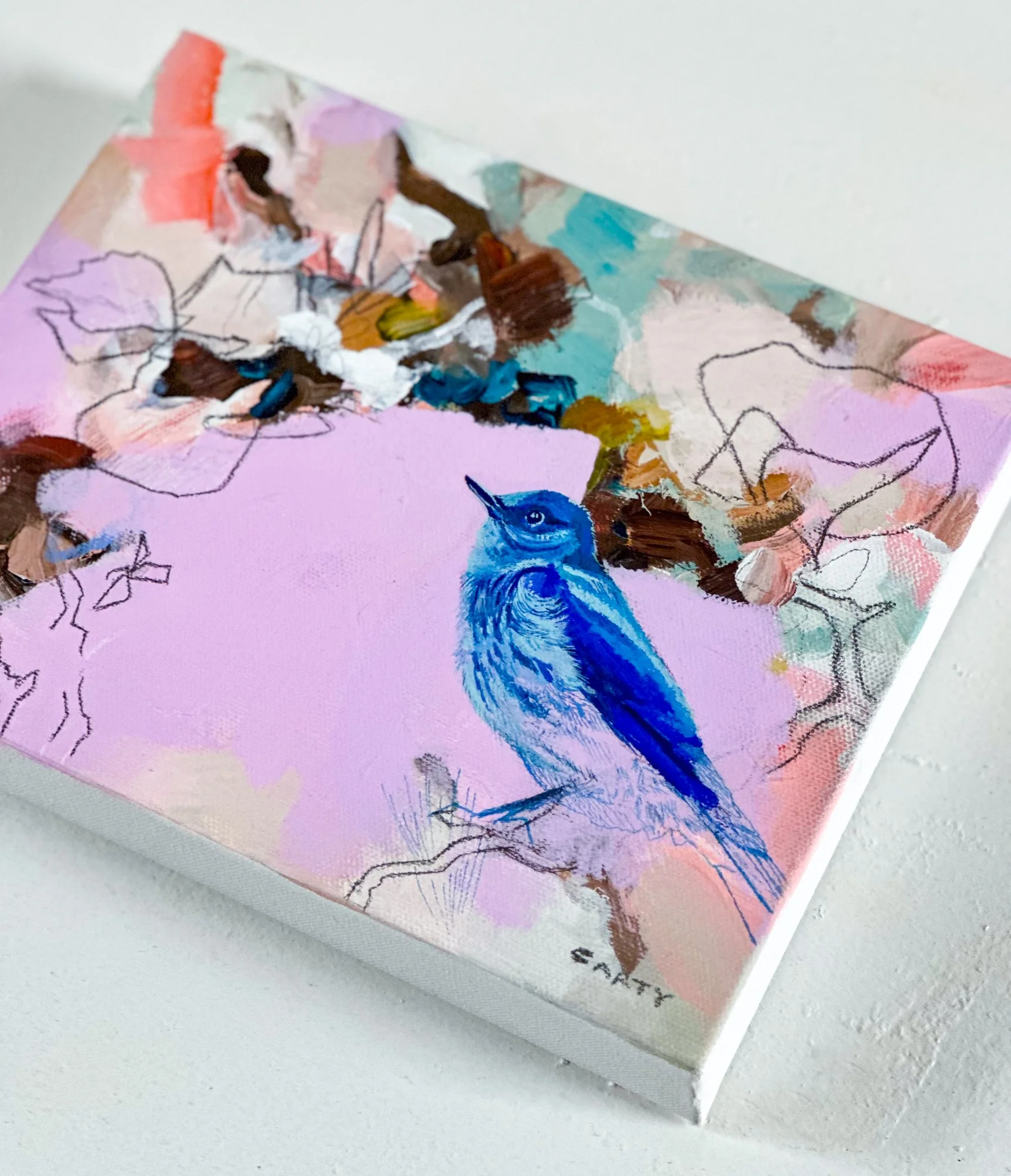 bluebird painting by Megan Carty