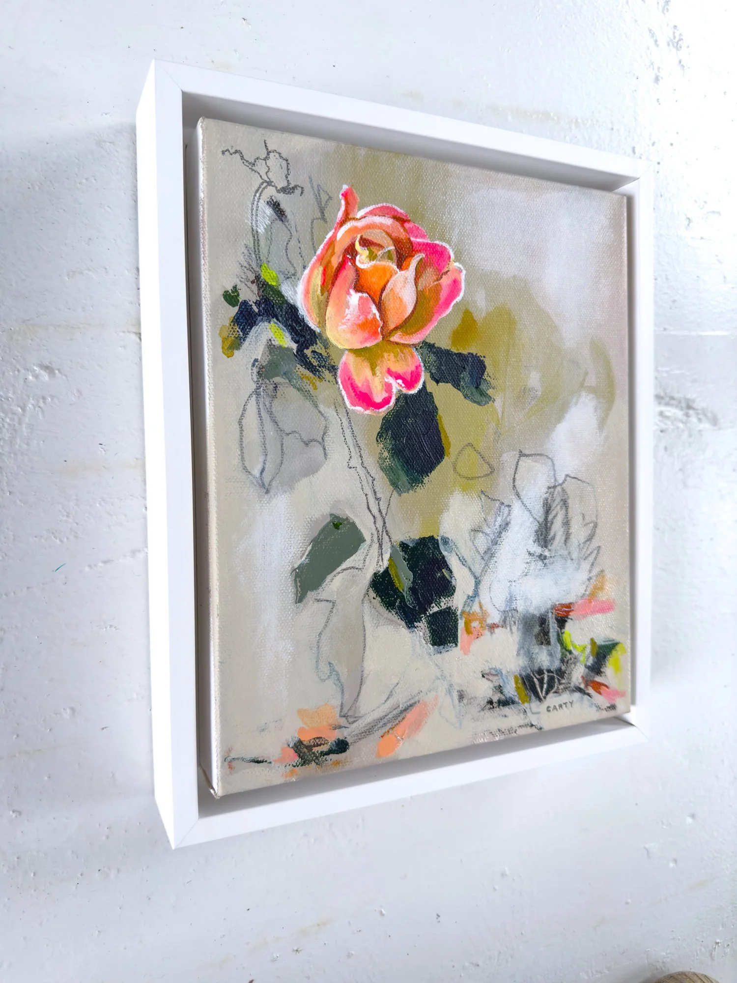 abstract rose painting by Megan Carty, abstract flower art
