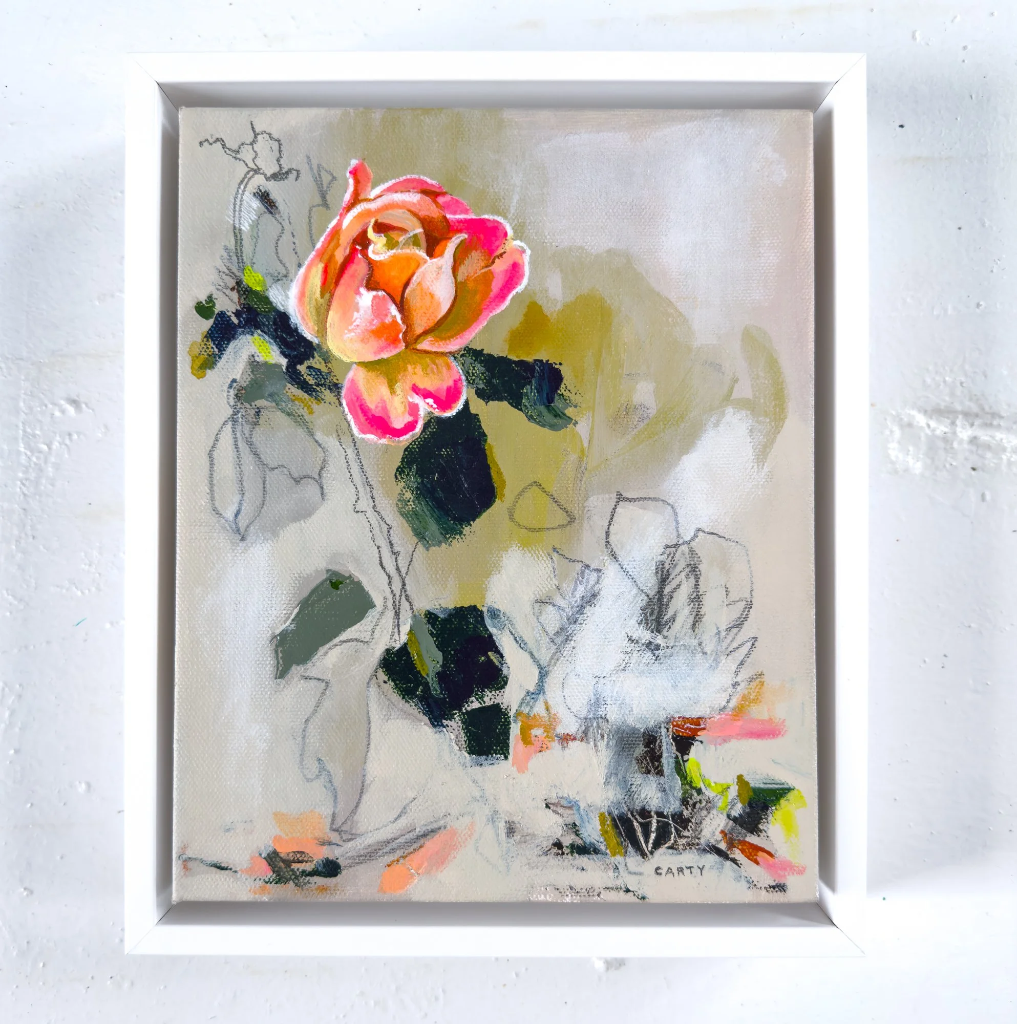 abstract rose painting by Megan Carty, abstract flower art