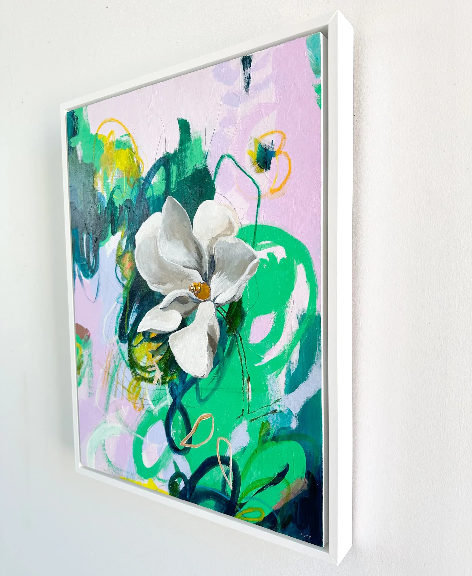 gardenia floral painting by Megan Carty