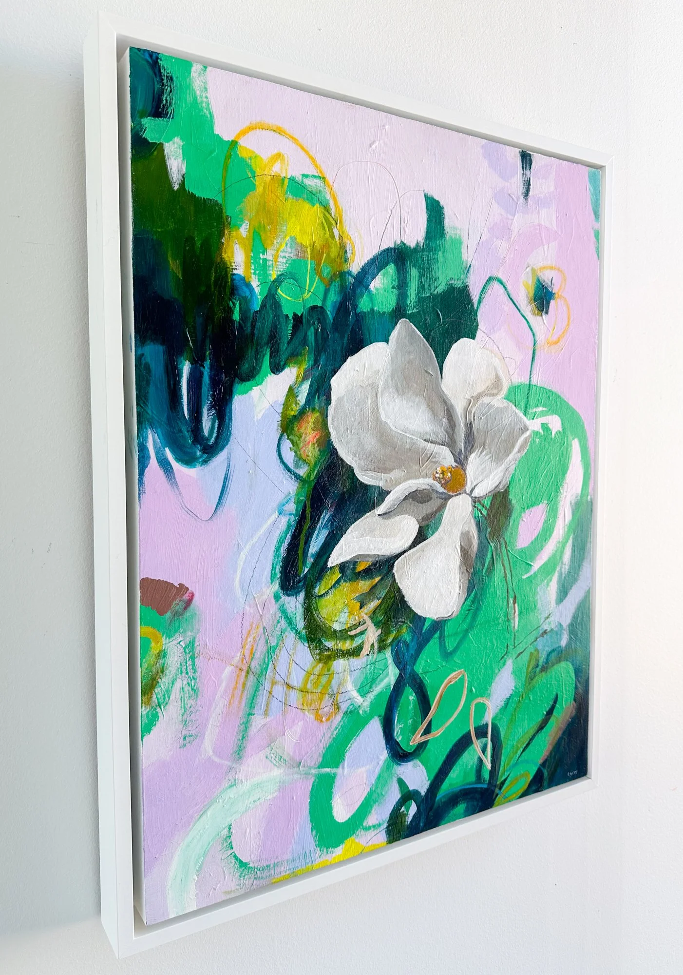 gardenia floral painting by Megan Carty