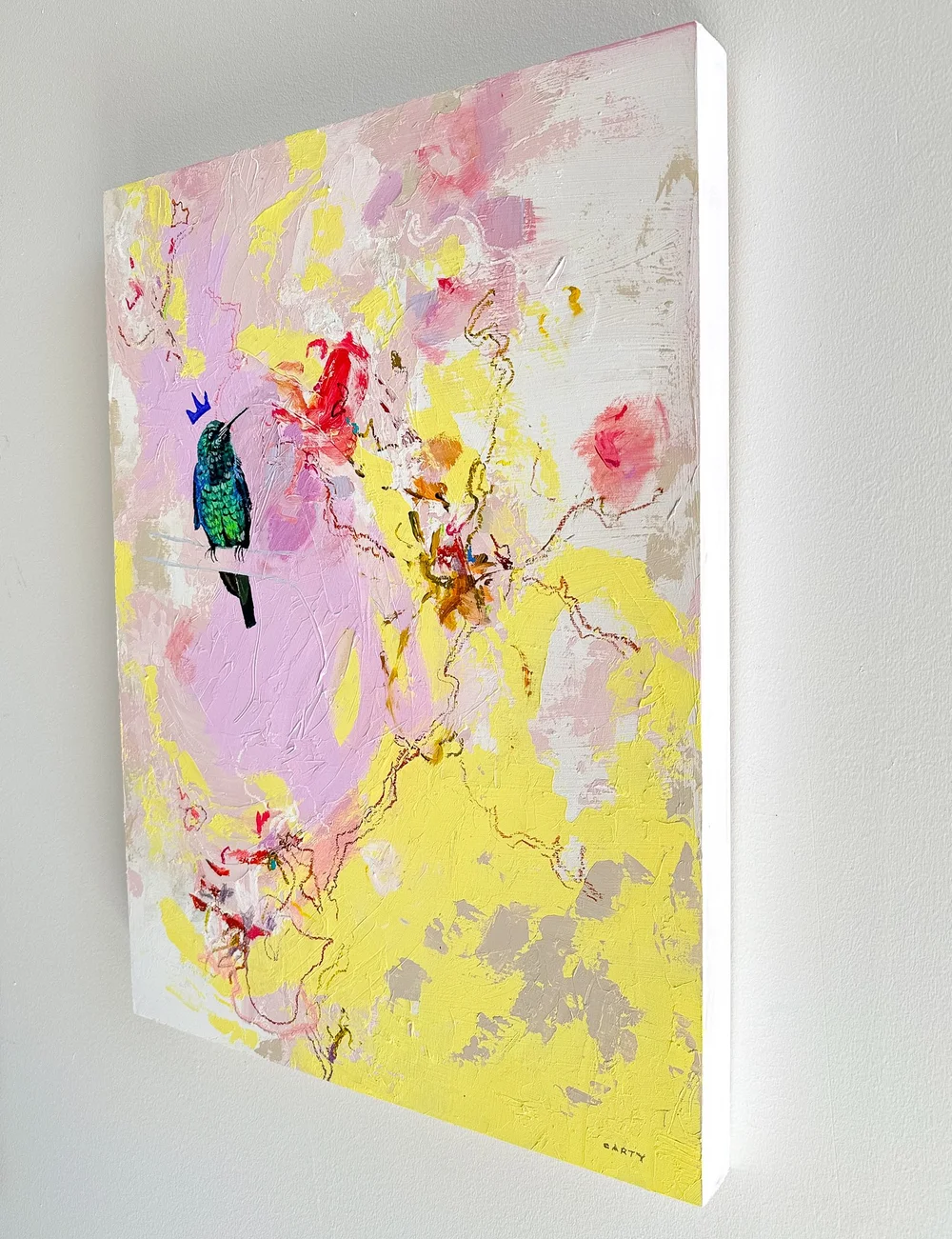 Pink and yellow soft abstract painting by Megan Carty — Megan Carty Art