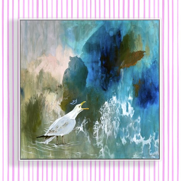 crowned bird original painting by Megan Carty