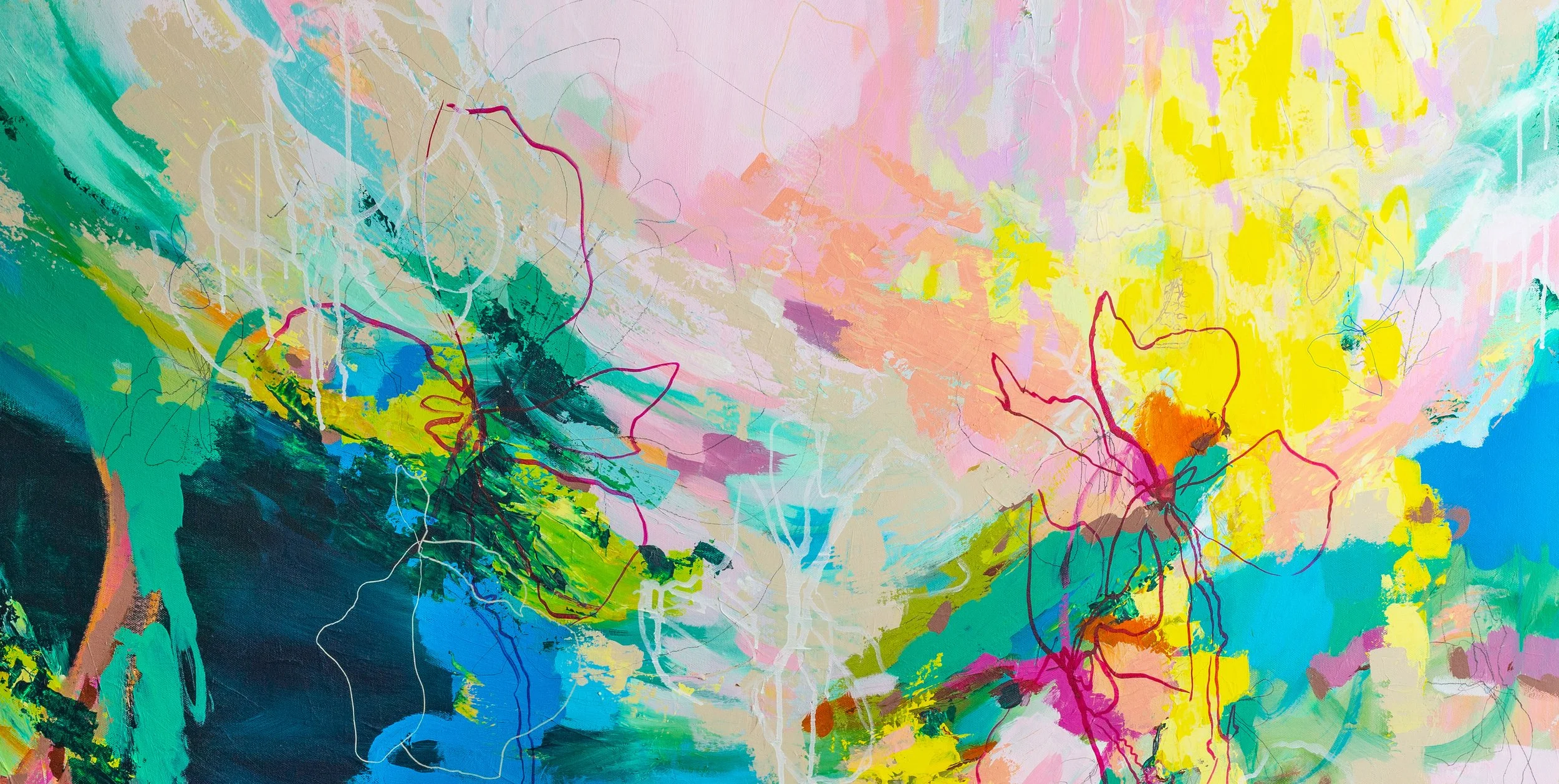 Palm Beach Hangover, Colorful Abstract Art Print