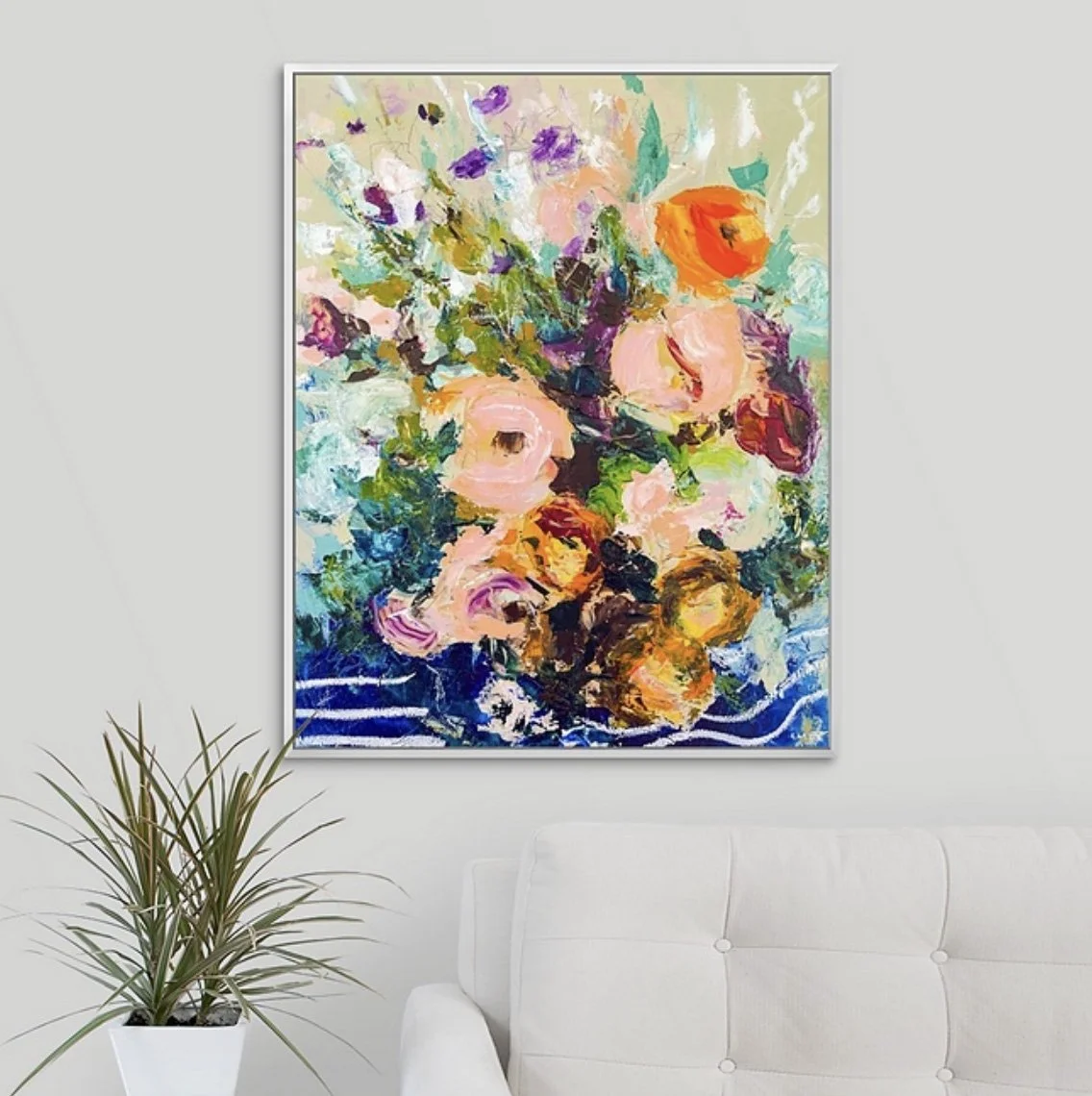 parisian abstract floral fine art print inspired by Matisse by Megan Carty