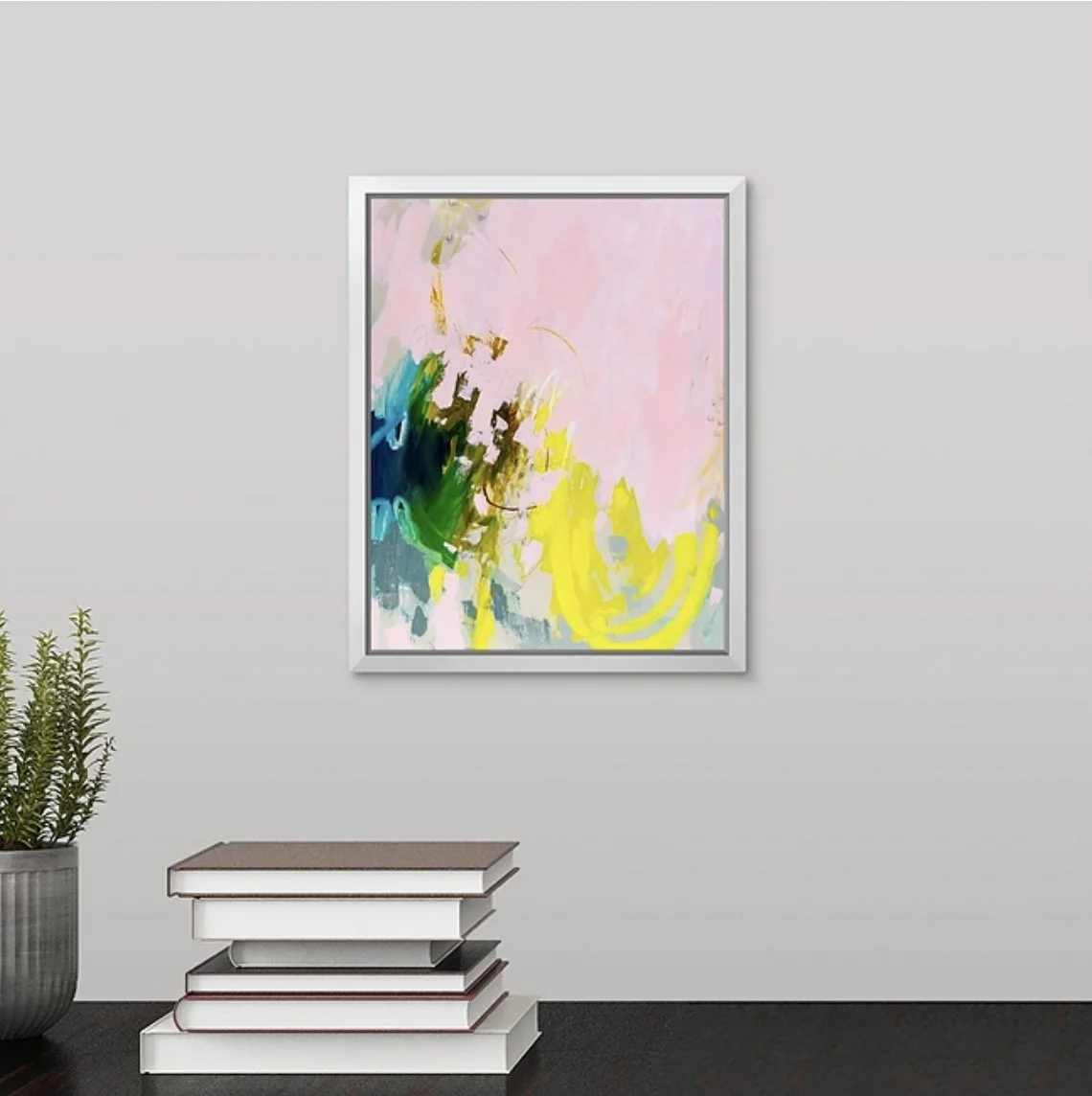 palm beach aesthetic abstract framed art print by Megan Carty