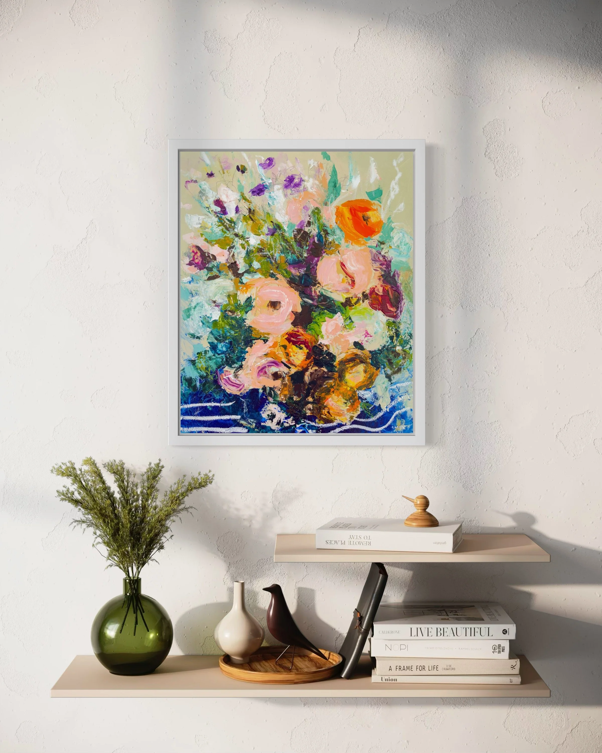 abstract floral painting with Parisian vibes by Megan Carty