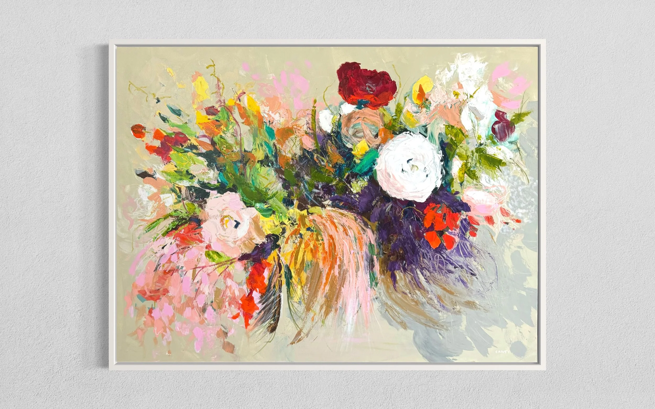 abstract floral bouquet painting by Megan Carty