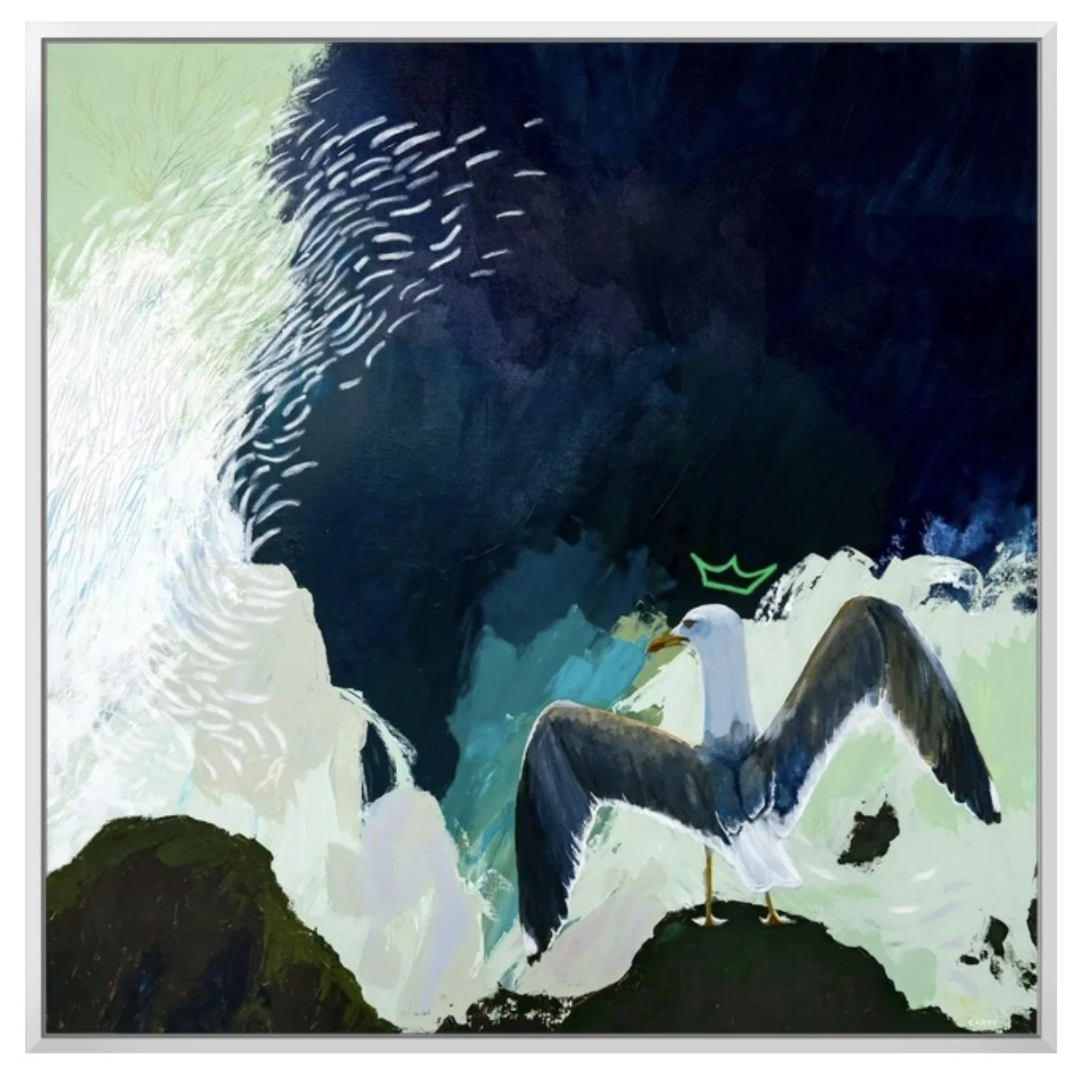 Julie Loved a Nude Beach, Seagull Fine Art Print