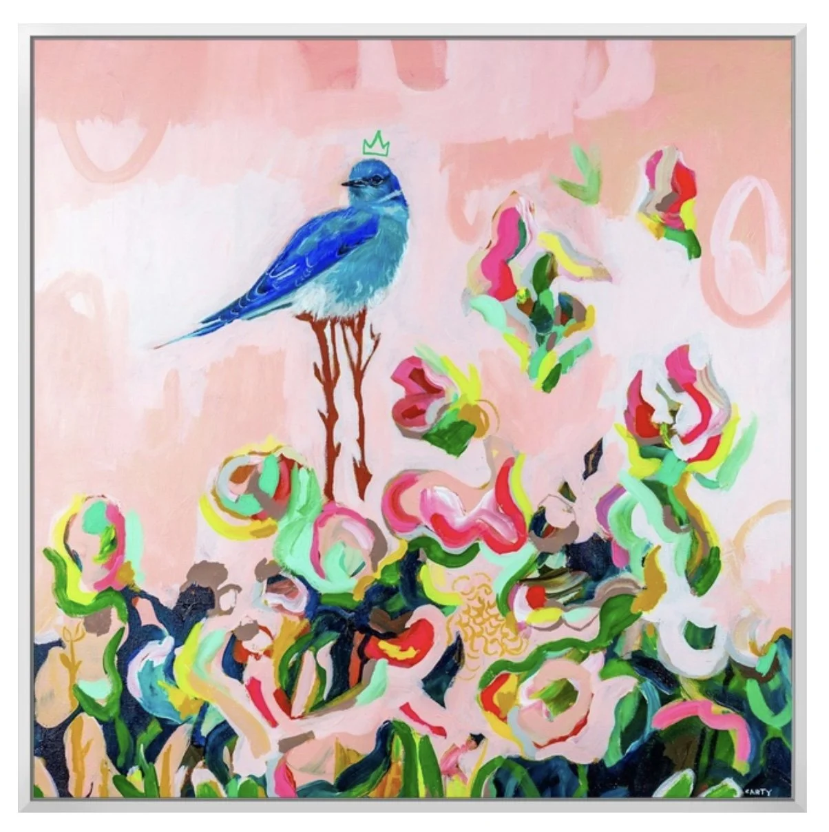 isla the crowned bluebird fine art print by Megan Carty